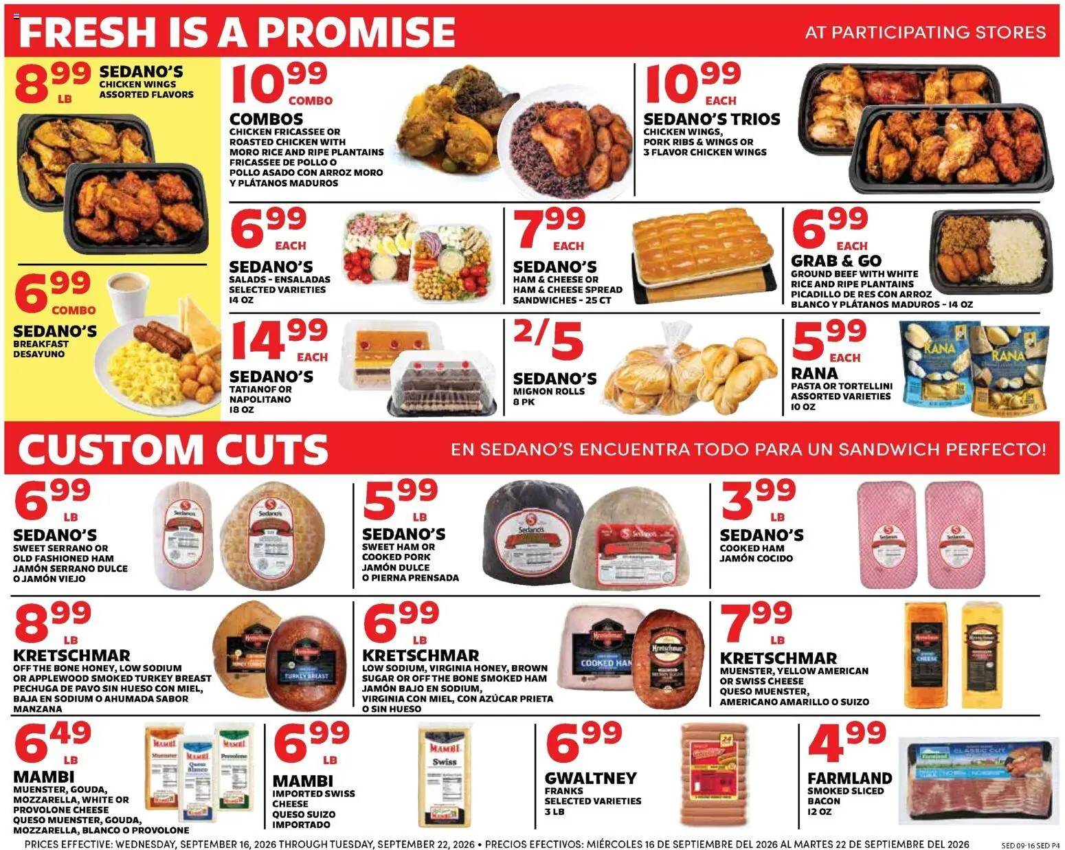 Sedano's Weekly Ad - valid from 09/16/2026 | Page: 4 | Products: Spread, Pork, Rice, Ground beef
