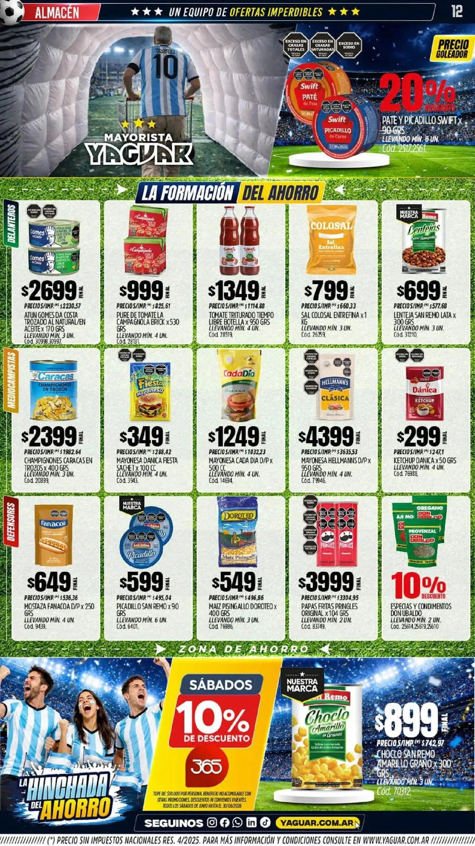 Yaguar - Oferta Semanal Mar del Plata │ válido desde el 15.06.2026 | Página: 11 | Productos: Mostaza, Maiz, Picadillo, Provenzal