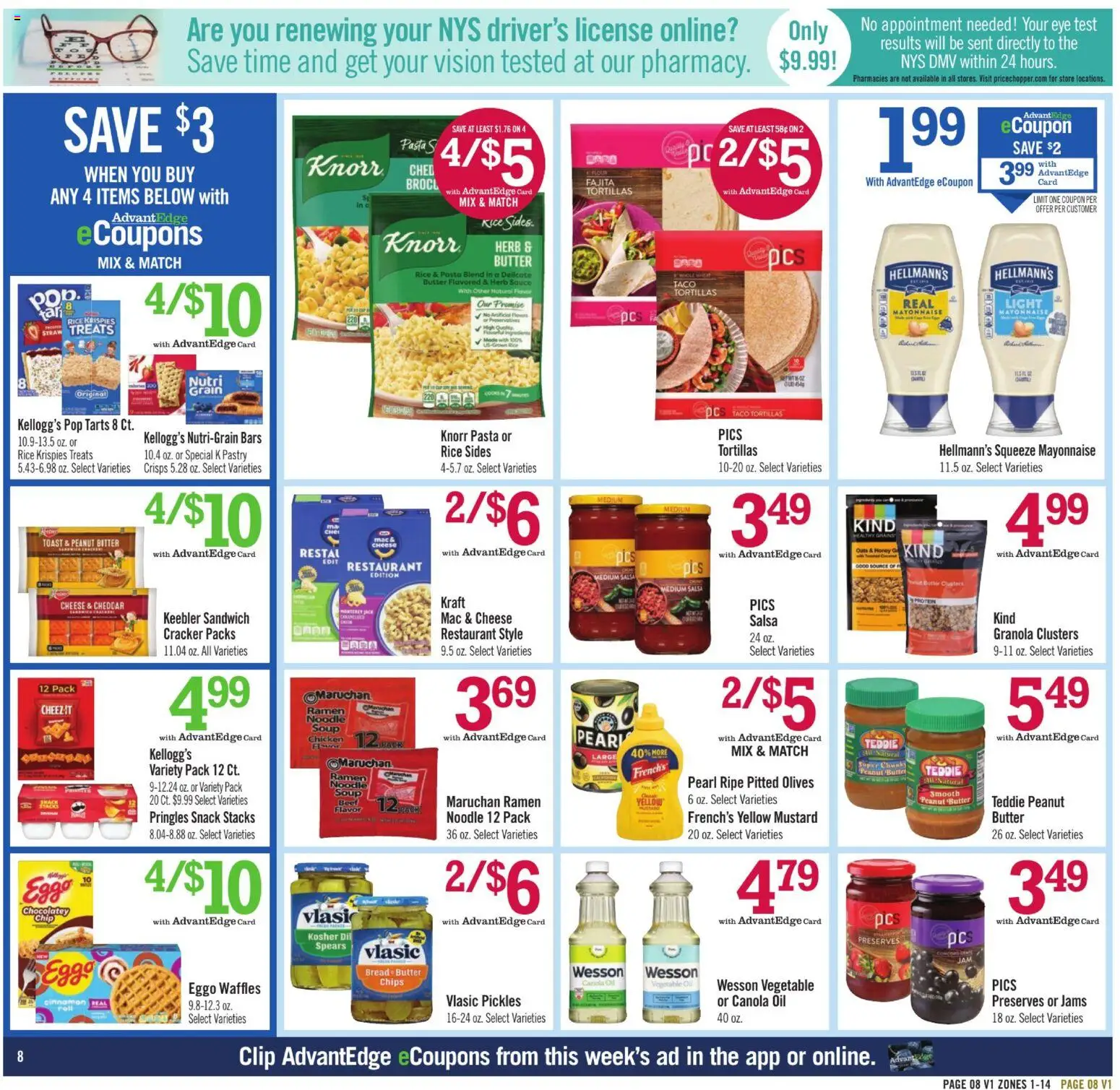 Price Chopper Weekly Ad - valid from 08/09/2026 | Page: 8 | Products: Olives, Pasta, Mustard, Mayonnaise