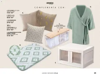 Vista previa de Andrea catálogo Home, nuevo folleto de la tienda, válido en México a partir del 25/01/2026 | Página: 23 | Productos: Bata de baño, Algodón, Caja, Tapete