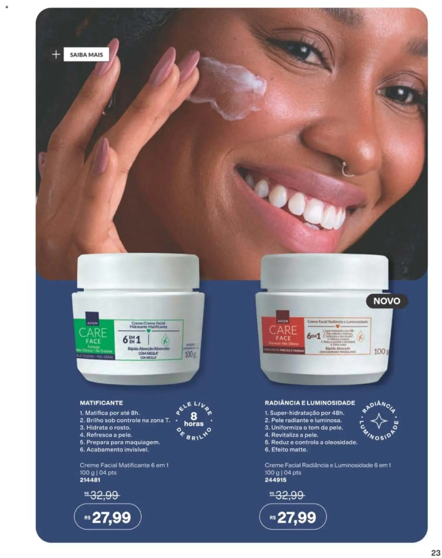 Avon Folheto - válido de 19/07/2026 | Página: 23 | Produtos: Creme facial, Portas, Creme