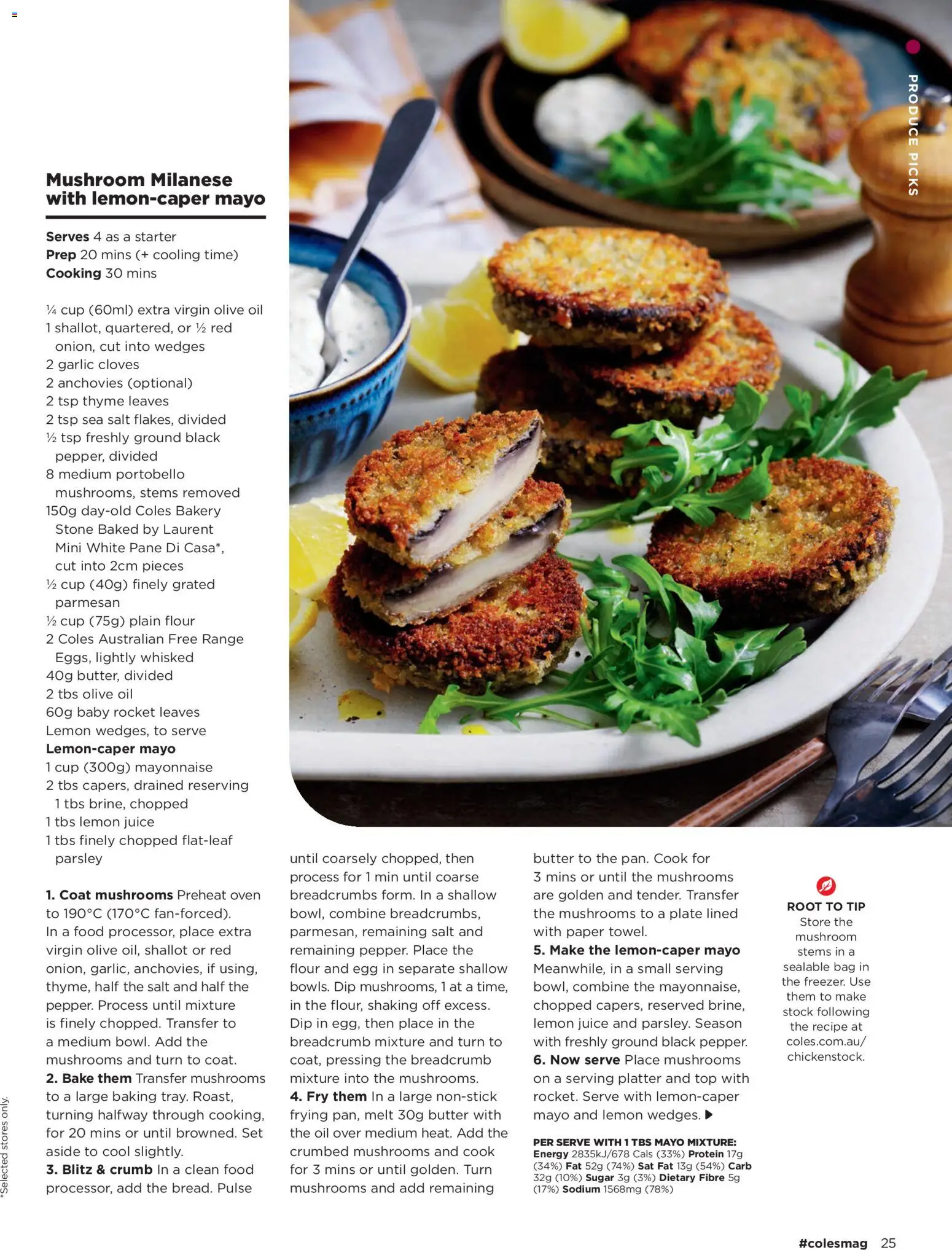 Coles catalogue - valid from 01/09/2026 | Page: 25 | Products: Mushrooms, Rocket, Mayonnaise, Breadcrumbs