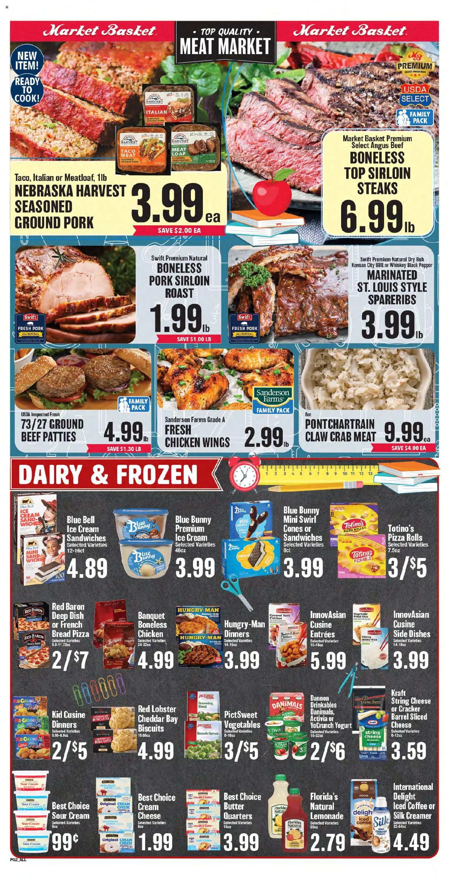 Market Basket Weekly Ad - valid from 08/26/2026 | Page: 4 | Products: Ground pork, Chicken wings, Ice cream, Lemonade