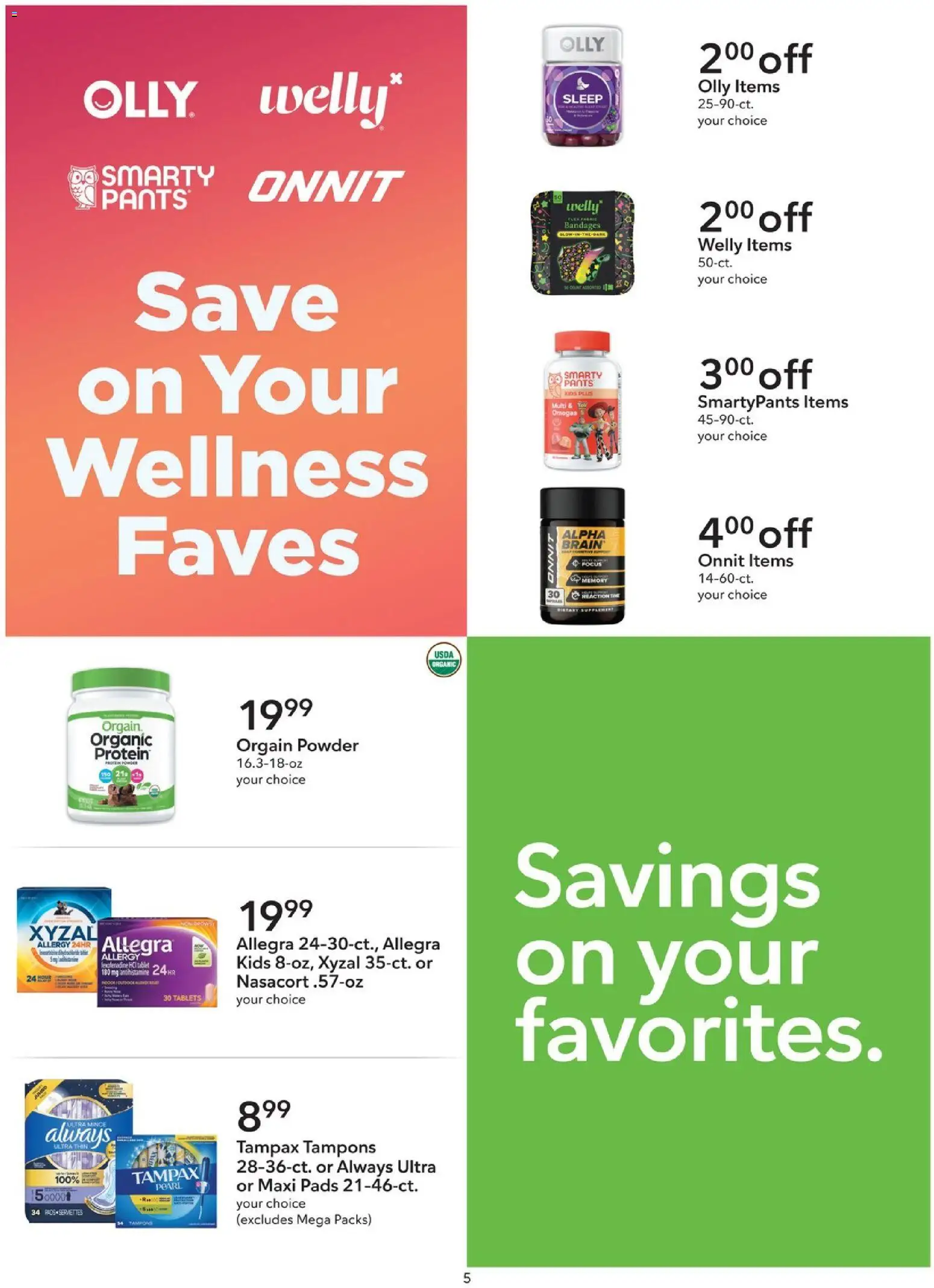 Publix Extra Savings - valid from 09/23/2026 | Page: 5 | Products: Powder, Pads, Tampons, Tablet