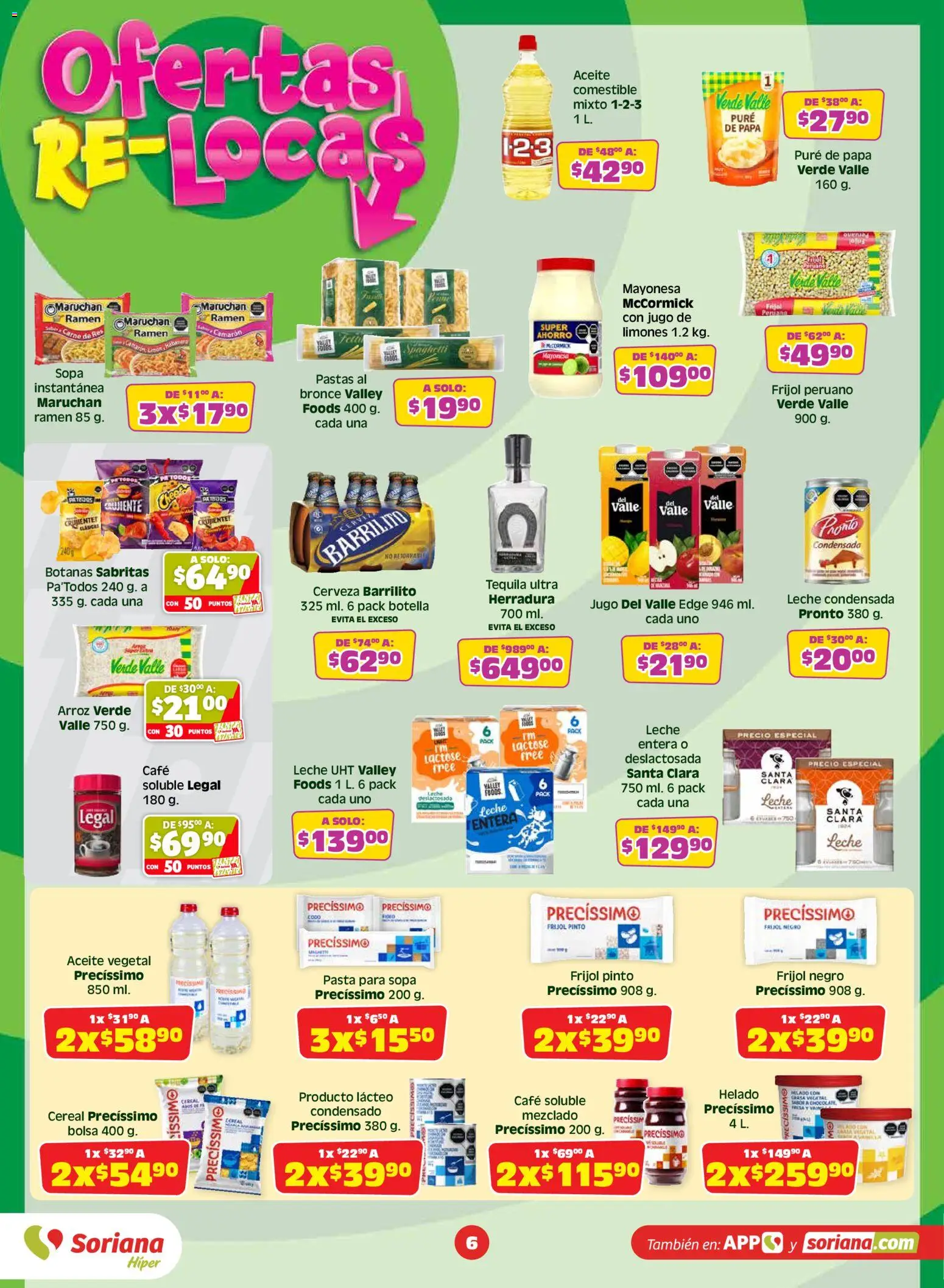 Nuevas ofertas de Soriana válidas en toda la República Mexicana desde el 26/06/2026. ¡Encuentra las mejores ofertas en Soriana Julio Regalado Híper Nacional! | Página: 6 | Productos: Bolsa, Café, Res, Botella