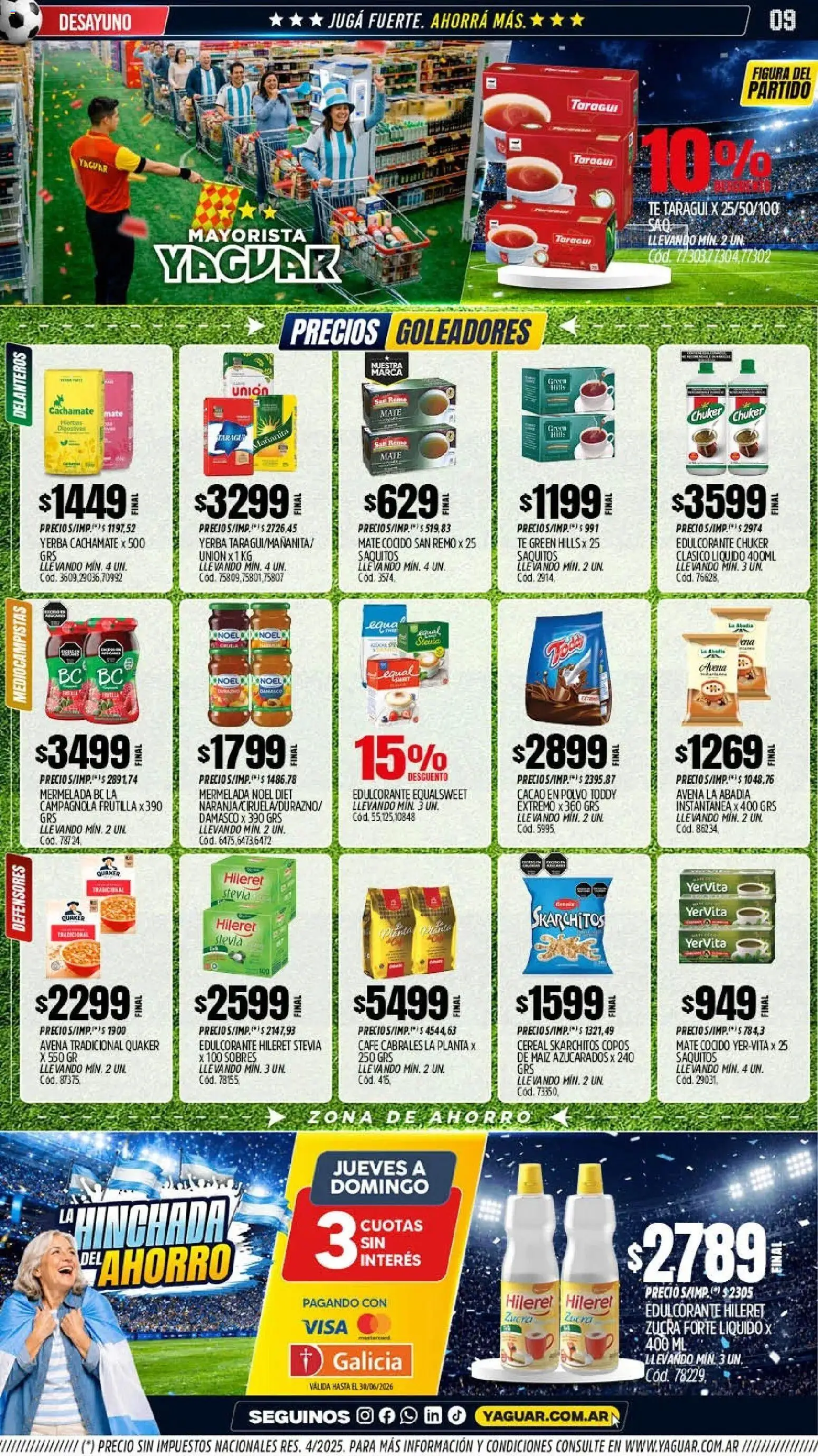 Yaguar - Oferta Semanal San Juan │ válido desde el 15.06.2026 | Página: 9 | Productos: Edulcorante, Maiz, Mate cocido, Cacao