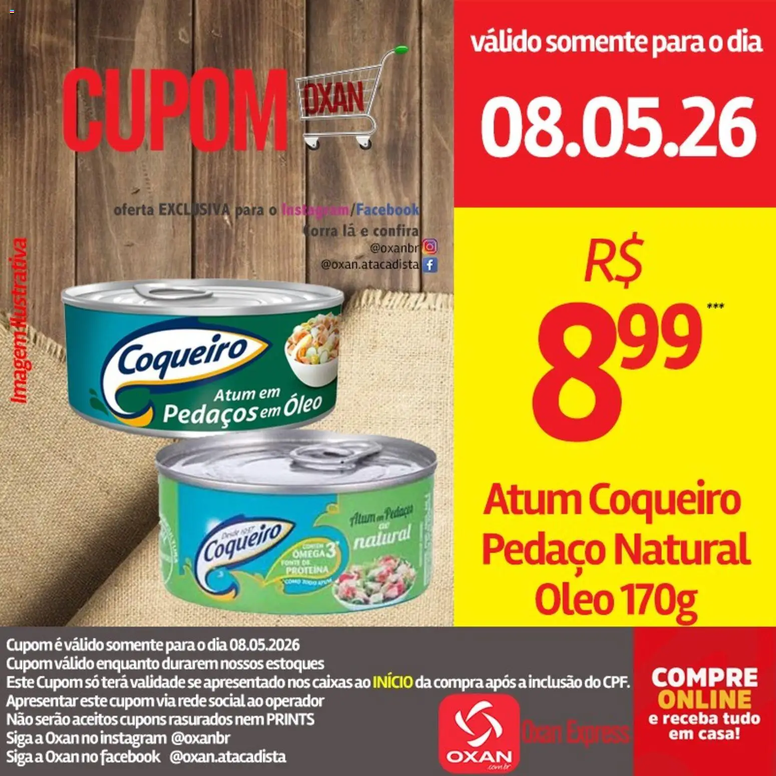 Oxan Atacadista Folheto - válido de 08.05.2026 | Página: 9 | Produtos: Ômega 3, Óleo, Atum