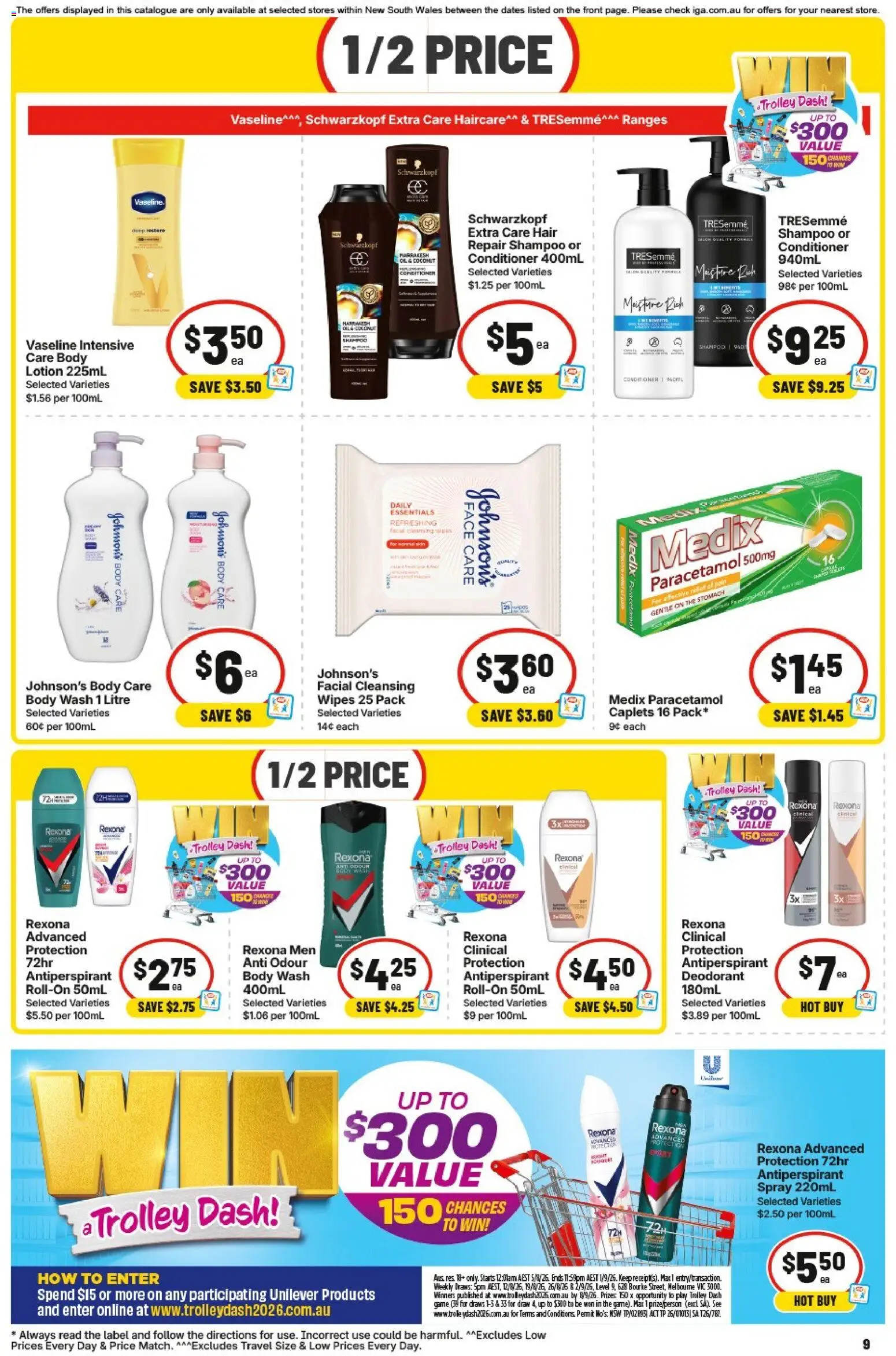 IGA catalogue - valid from 19/08/2026 | Page: 9 | Products: Shampoo, Conditioner, Body lotion, Coconut
