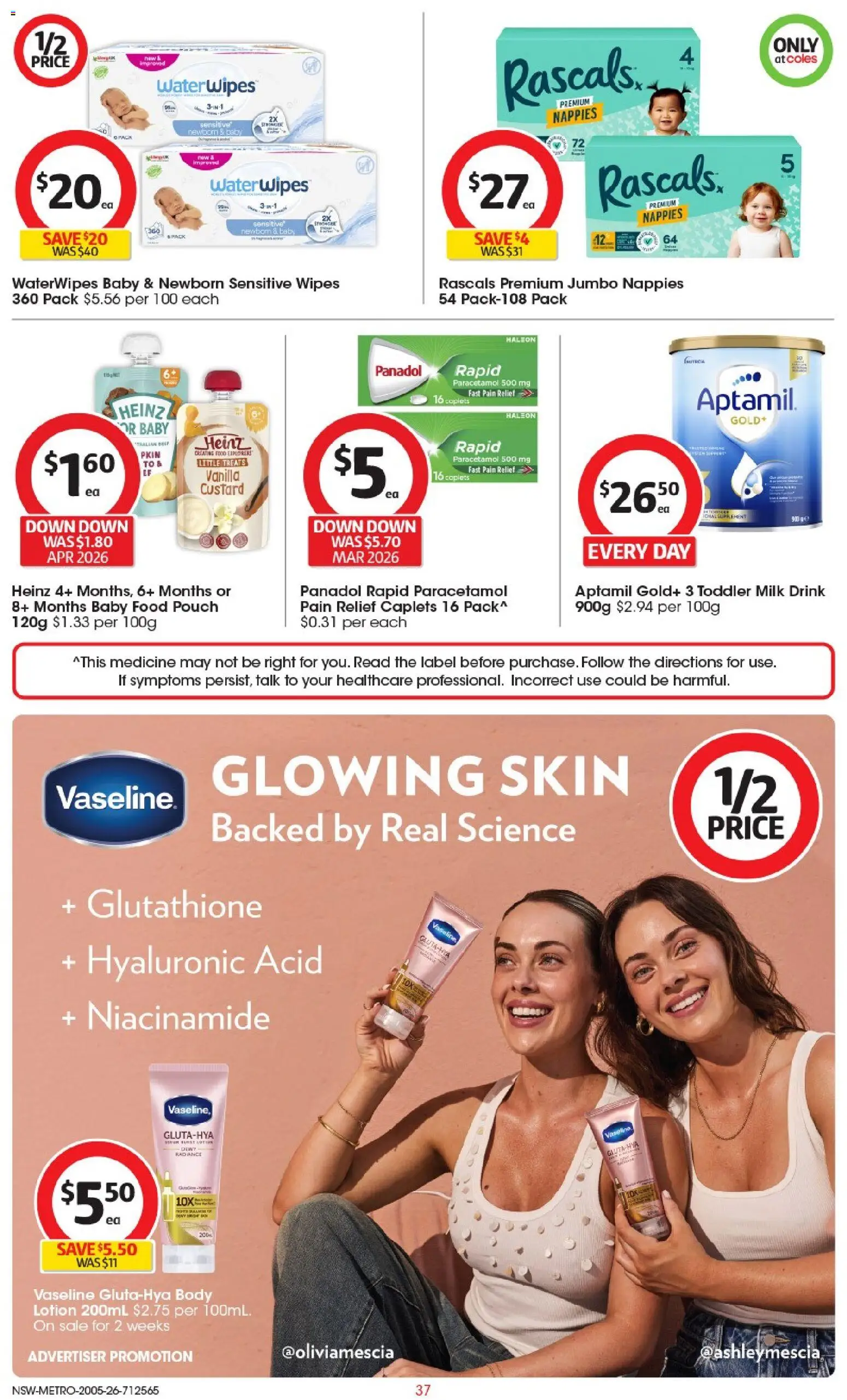 Coles catalogue - valid from 19.05.2026 | Page: 37 | Products: Milk, Baby food, Body lotion, Pain relief