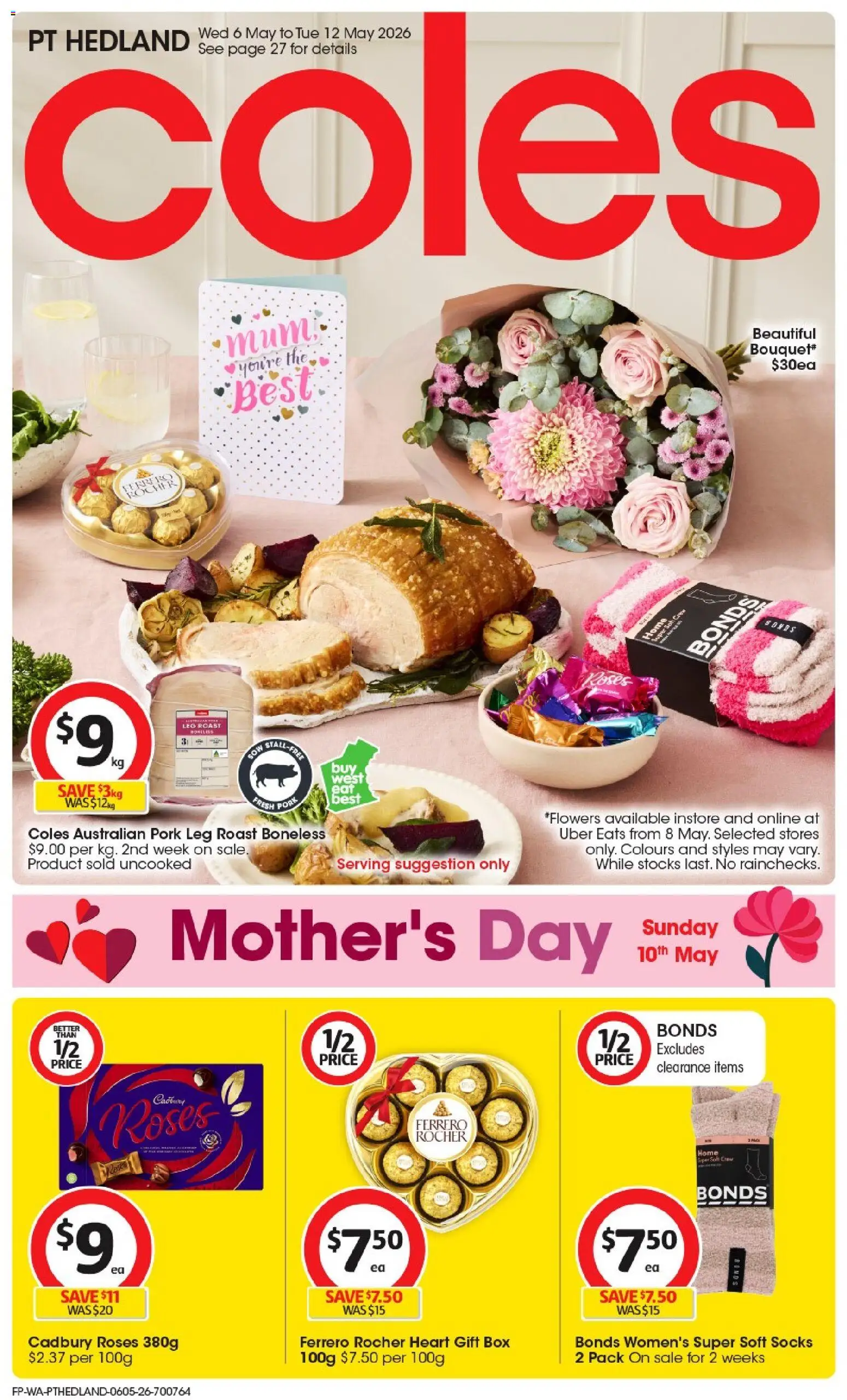 Coles catalogue - valid from 06.05.2026 | Page: 1 | Products: Box, Pork, Socks