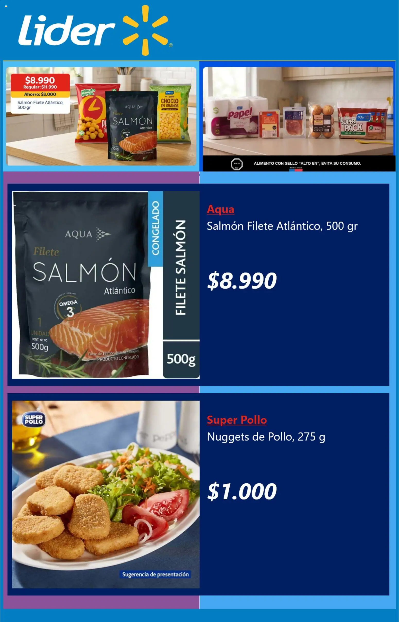 Lider Ofertas │ válido desde el 11.08.2026 | Página: 2 | Productos: Filete, Filete de salmón, Pollo, Omega