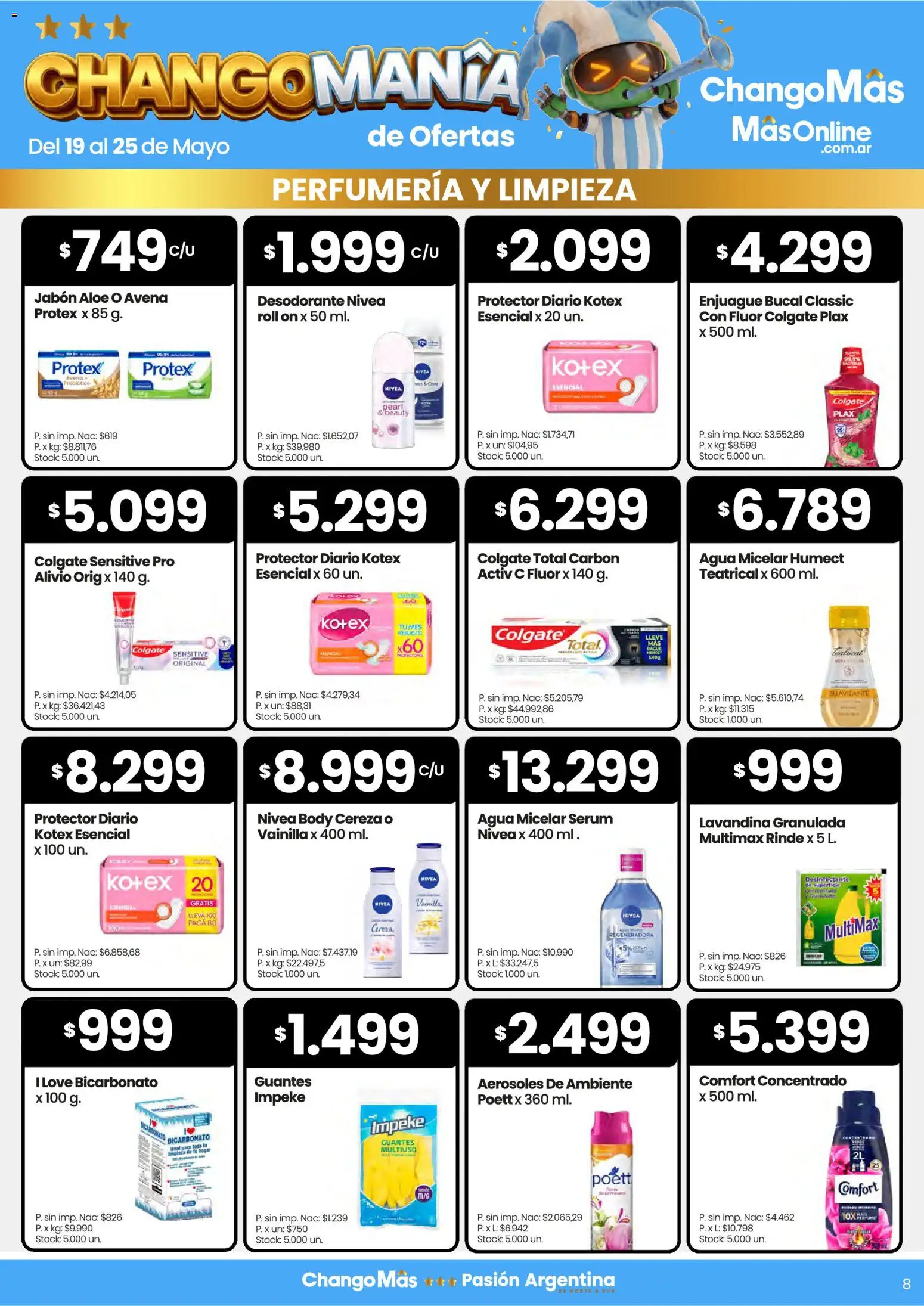 Changomas ofertas │ válido desde el 19.05.2026 | Página: 8 | Productos: Lavandina, Avena, Desodorante, Suavizante