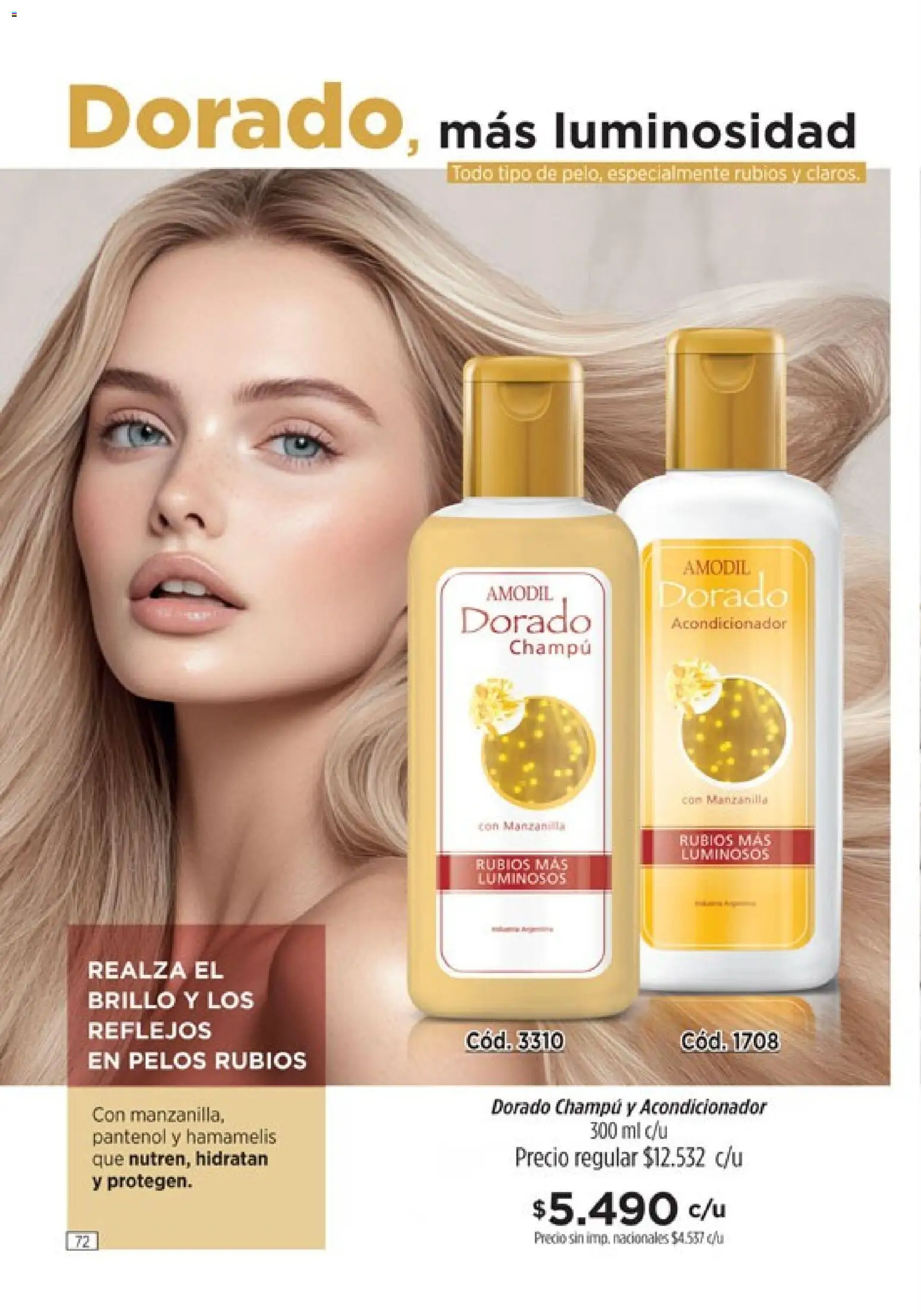 Catálogo Amodil Campaña 9 │ válido desde el 05.05.2026 | Página: 72 | Productos: Champú, Acondicionador, Brillo