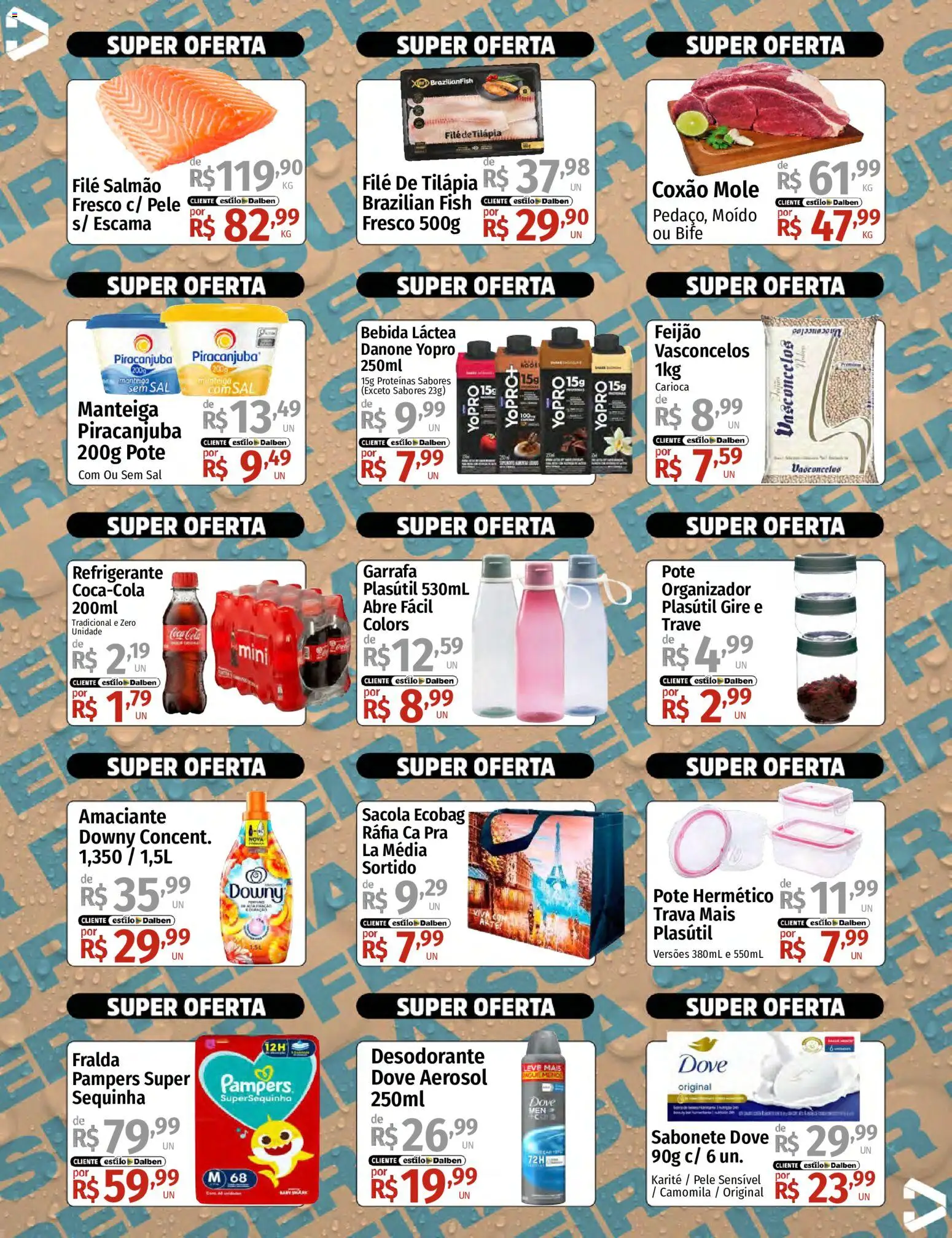 Supermercado Dalben Folheto - válido de 24/08/2026 | Página: 2 | Produtos: Organizador, Tilápia, Bebida, Amaciante