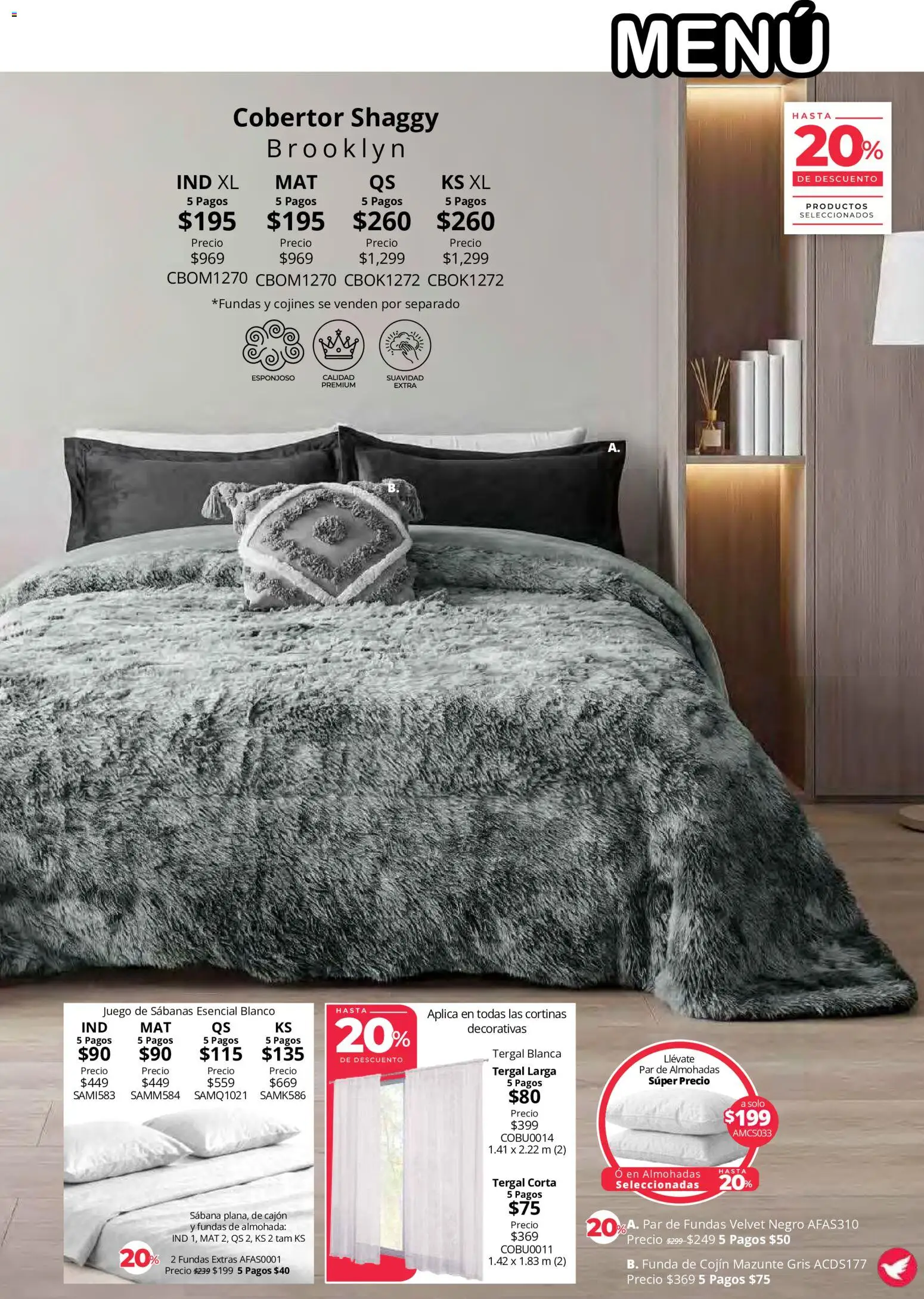 Nuevas ofertas de Colchas Concord válidas en toda la República Mexicana desde el 01/08/2026. ¡Encuentra las mejores ofertas en Colchas Concord catálogo Colección Cobertor! | Página: 49 | Productos: Juego, Funda, Almohada, Cortinas