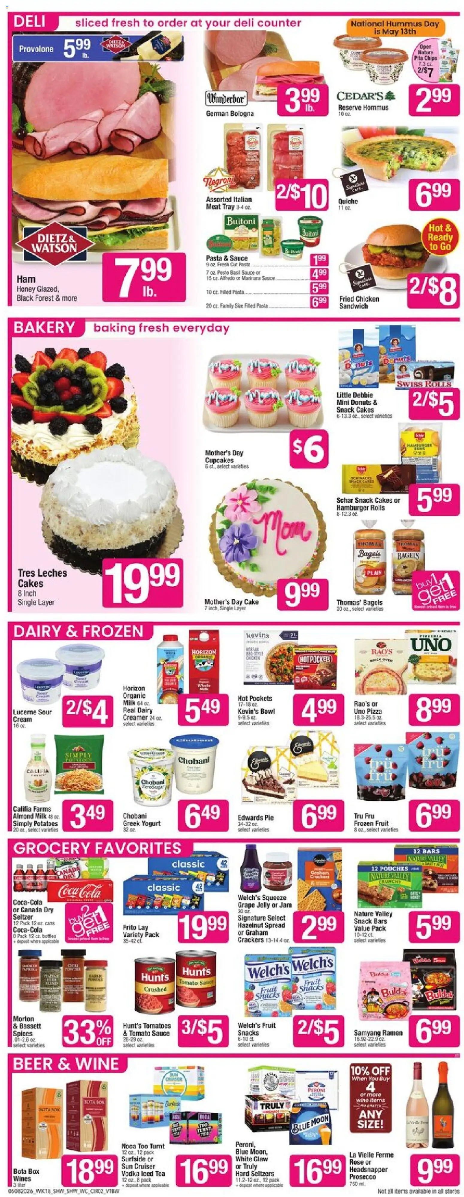 Shaw's Weekly Ad - VT - valid from 08.05.2026 | Page: 3 | Products: Milk, Pizza, Cream, Potatoes