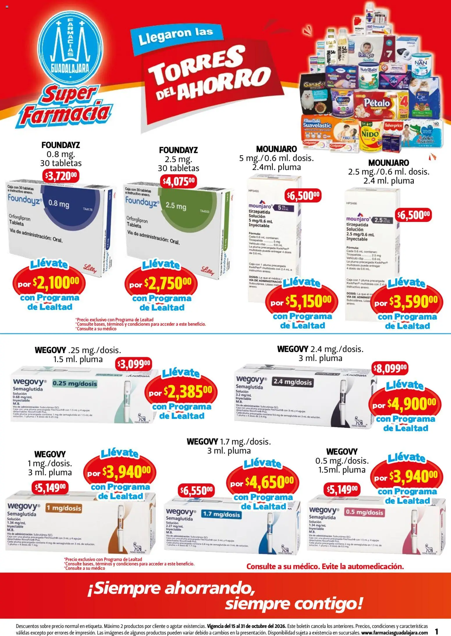 Nuevas ofertas de Farmacia Guadalajara válidas en toda la República Mexicana desde el 15/10/2026. ¡Encuentra las mejores ofertas en Farmacia Guadalajara catálogo! | Página: 1