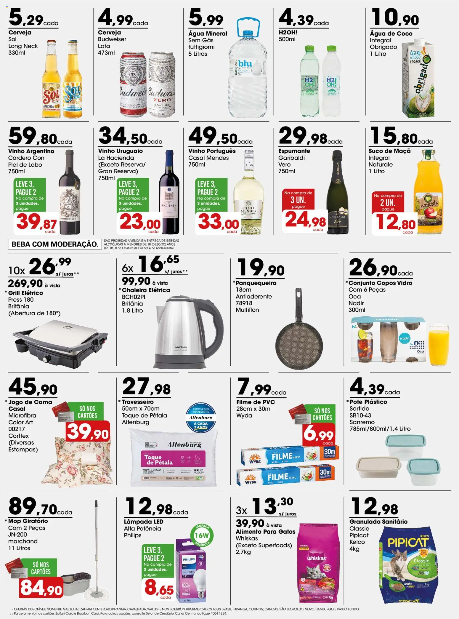 Zaffari Folheto - válido de 24/08/2026 | Página: 3 | Produtos: Cama, Caixa, Vinho, Copos
