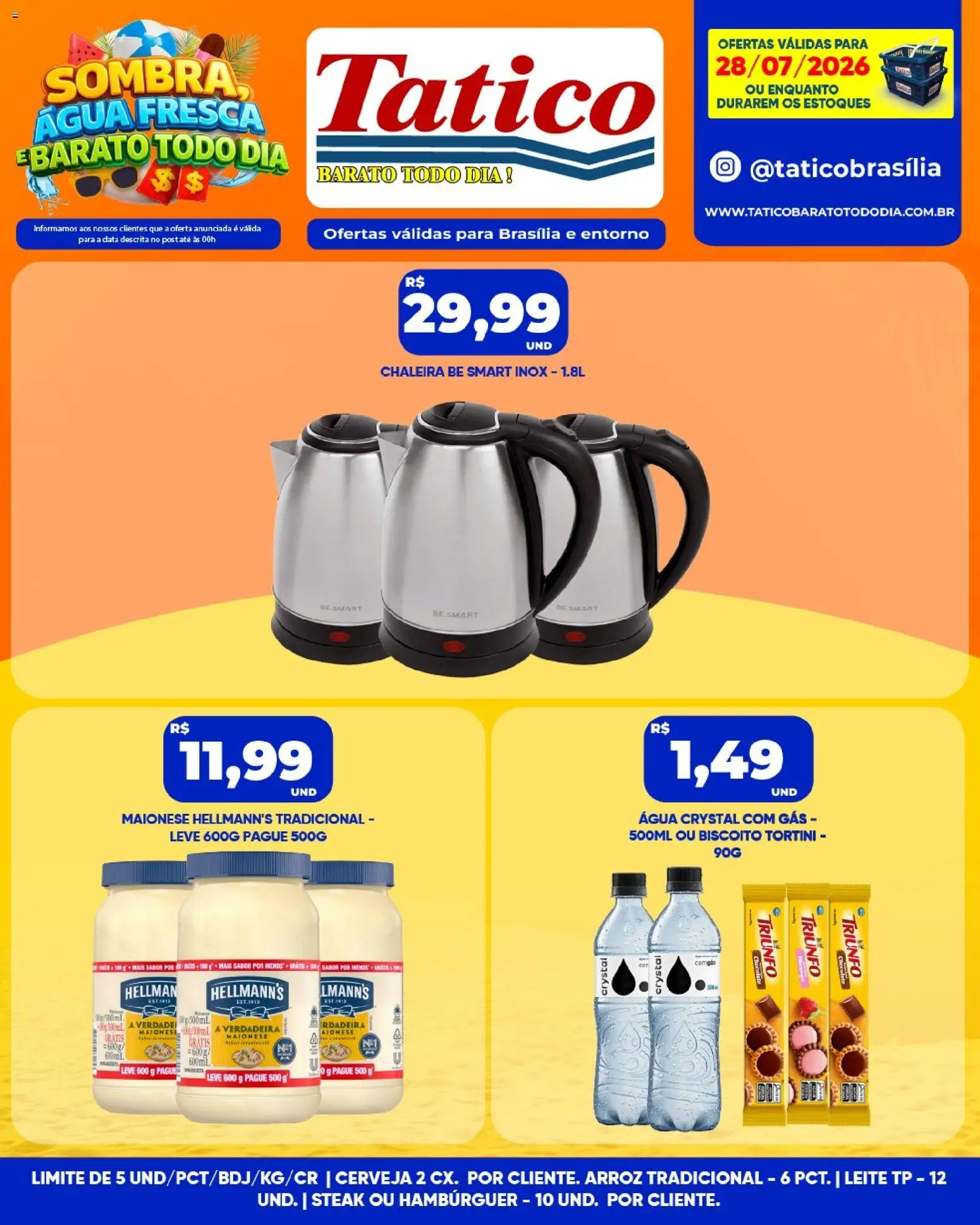 Tatico Folheto - válido de 29/07/2026 | Página: 32 | Produtos: Chocolate, Cerveja, Hambúrguer, Maionese