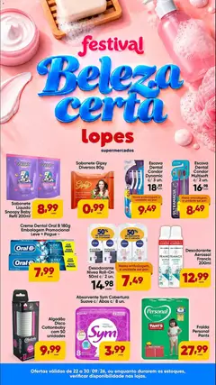 Lopes Supermercados ofertas Beleza - Pré-Visualização do folheto da loja Lopes Supermercados, válido de 21/09/2026