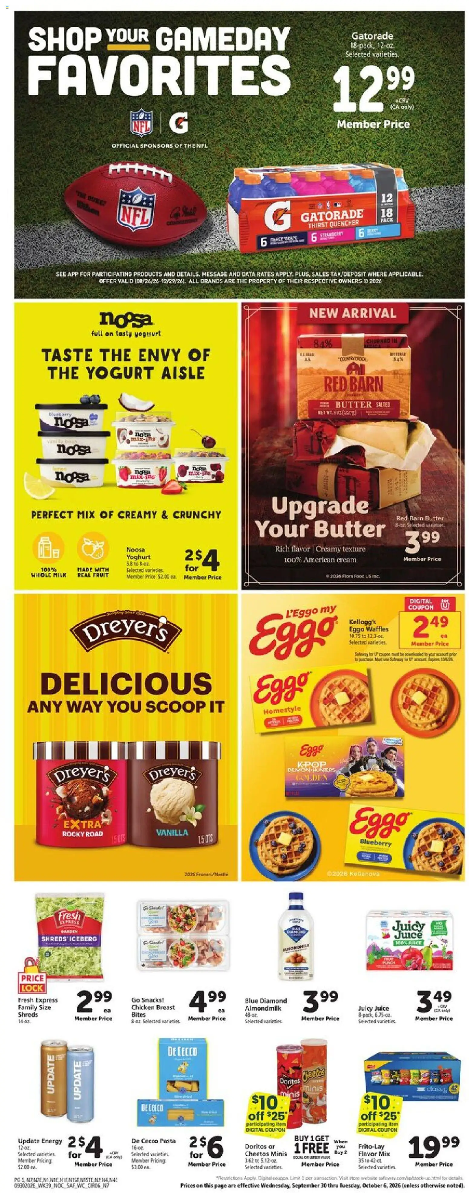 Safeway Weekly Ad - valid from 09/30/2026 | Page: 6 | Products: Fruit, Whole milk, Snacks, Vanilla