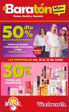 Vista previa de Del Sol y Woolworth catálogo Baratón, nuevo folleto de la tienda, válido en México a partir del 18.06.2026