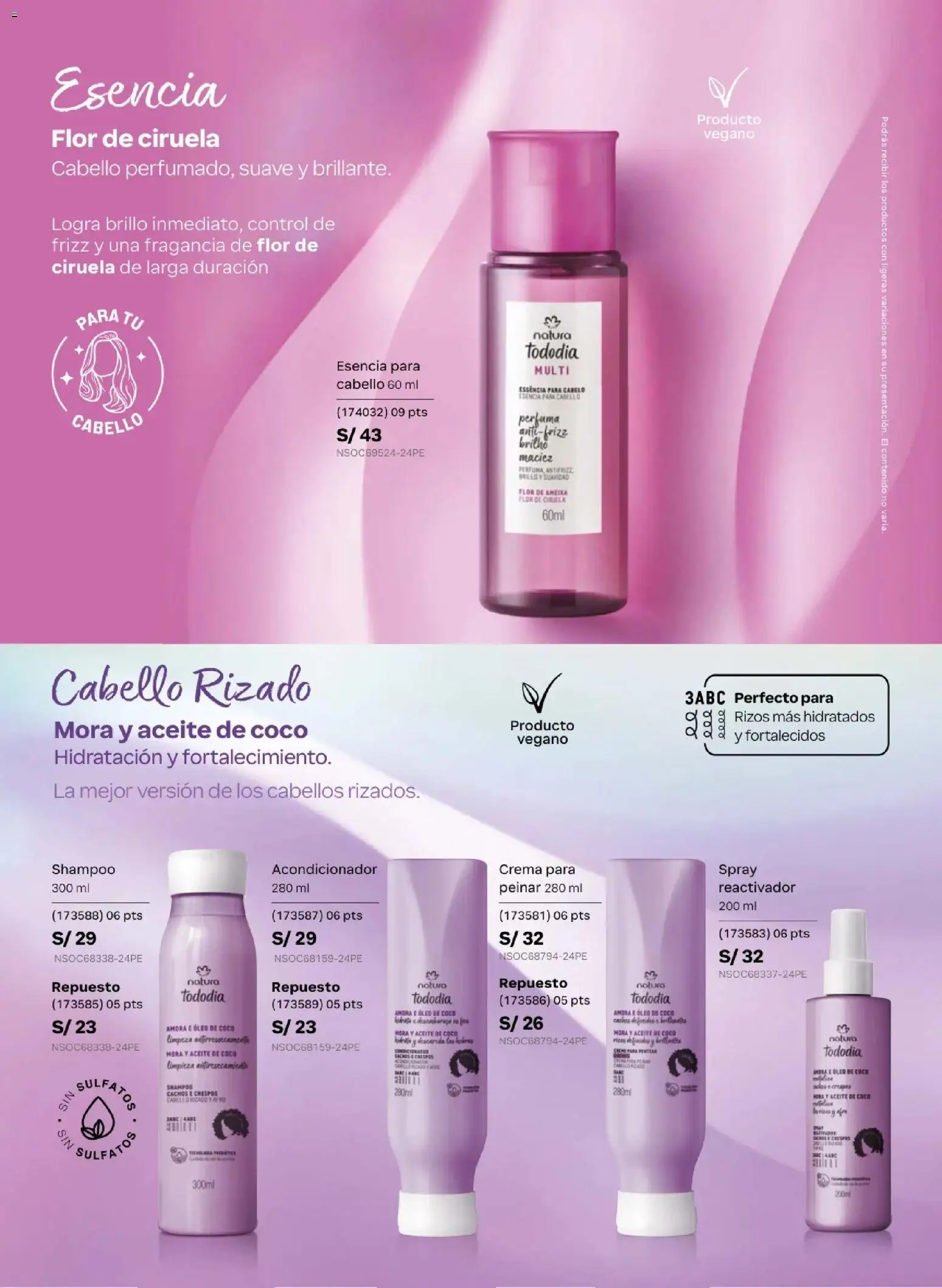 Catálogo Natura válido desde 05.05.2026 | Página: 127 | Productos: Acondicionador, Aceite, Crema, Fragancia