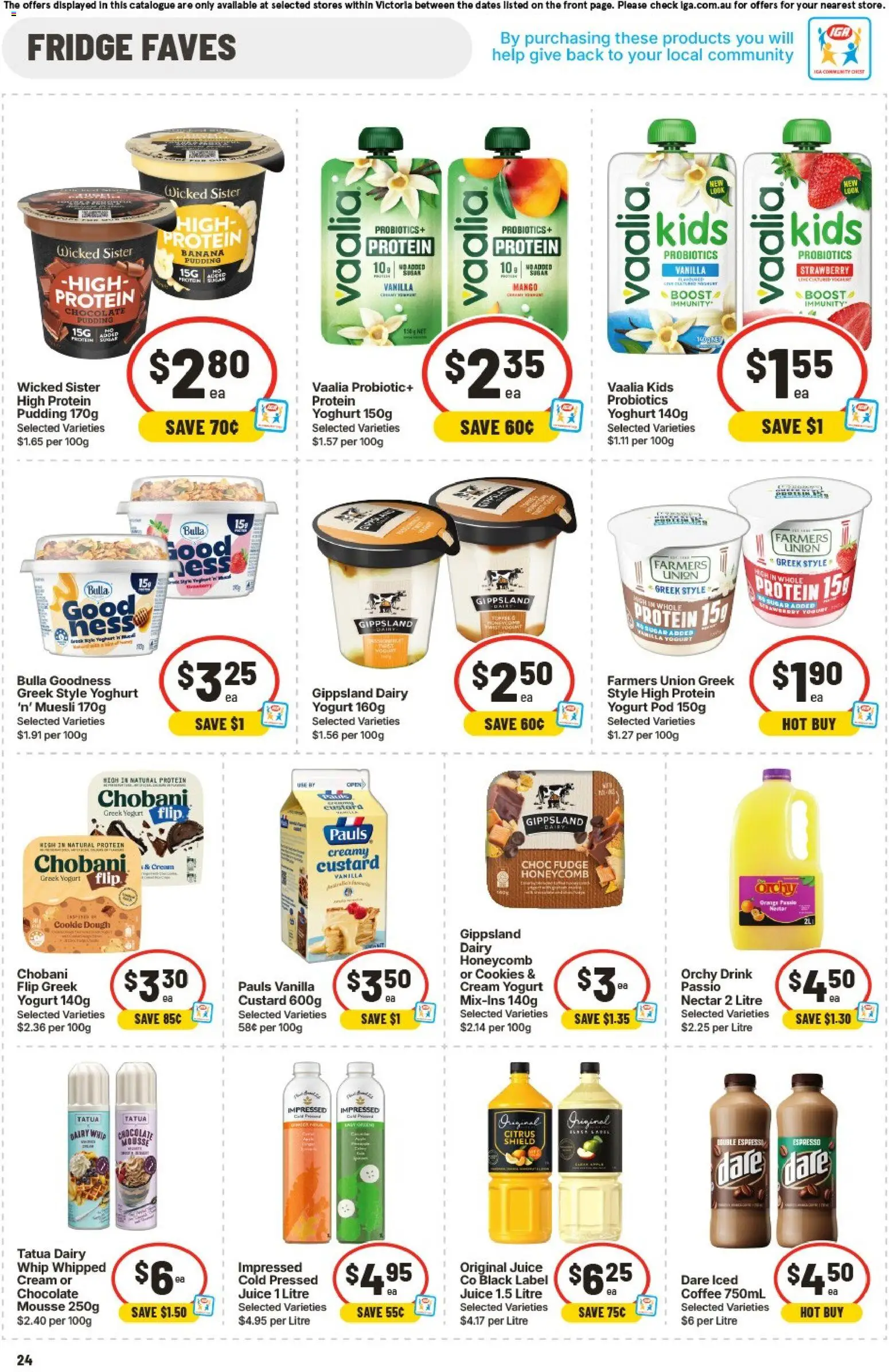 IGA catalogue - valid from 12/08/2026 | Page: 24 | Products: Dairy, Yoghurt, Pudding, Greek yogurt