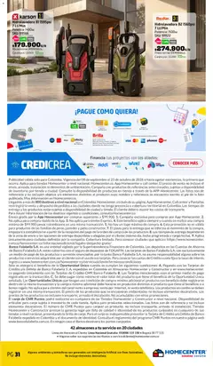 Homecenter catálogo La transformación es imparable -  Vista previa de la revista de la tienda Homecenter valido desde el 08/09/2026 | Página: 32 | Productos: Banco, Caso, Hidrolavadora, Sobre