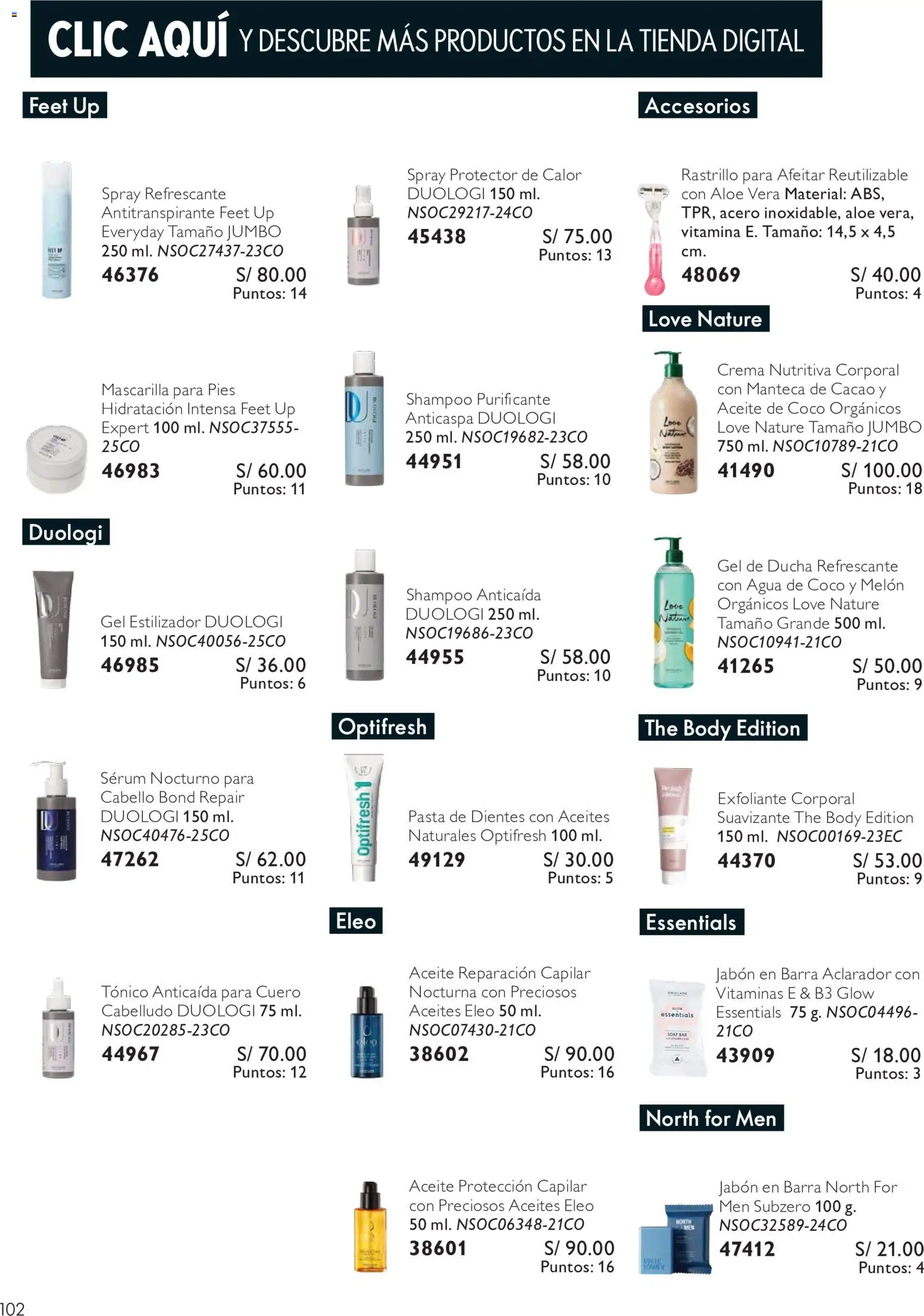 Catálogo Oriflame válido desde 12/09/2026 | Página: 102 | Productos: Jabón, Ducha, Manteca, Aceite de coco