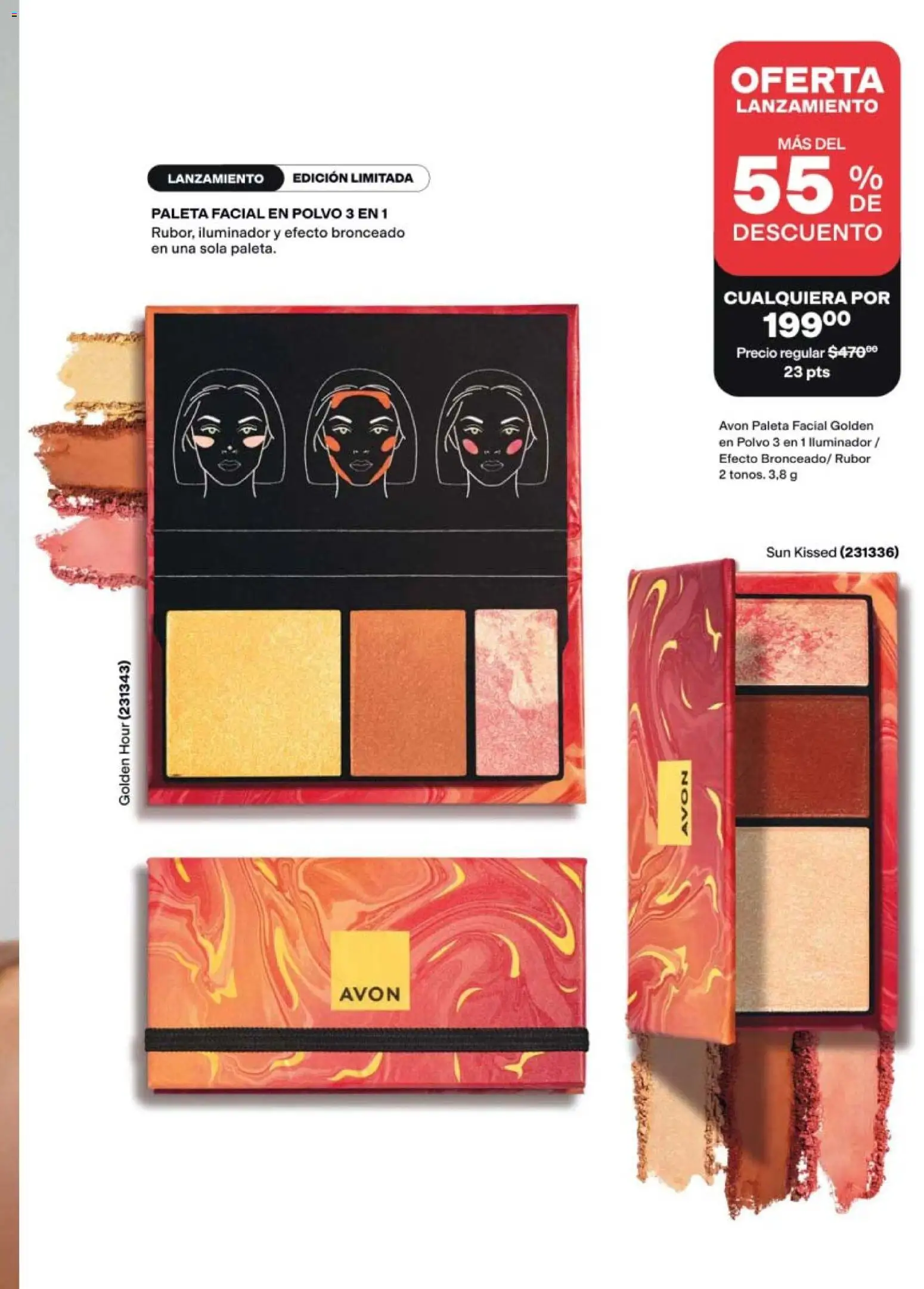 Nuevas ofertas de AVON válidas en toda la República Mexicana desde el 21/08/2026. ¡Encuentra las mejores ofertas en AVON campaña 13 2026! | Página: 17 | Productos: Iluminador, Paleta, Polvo, Rubor