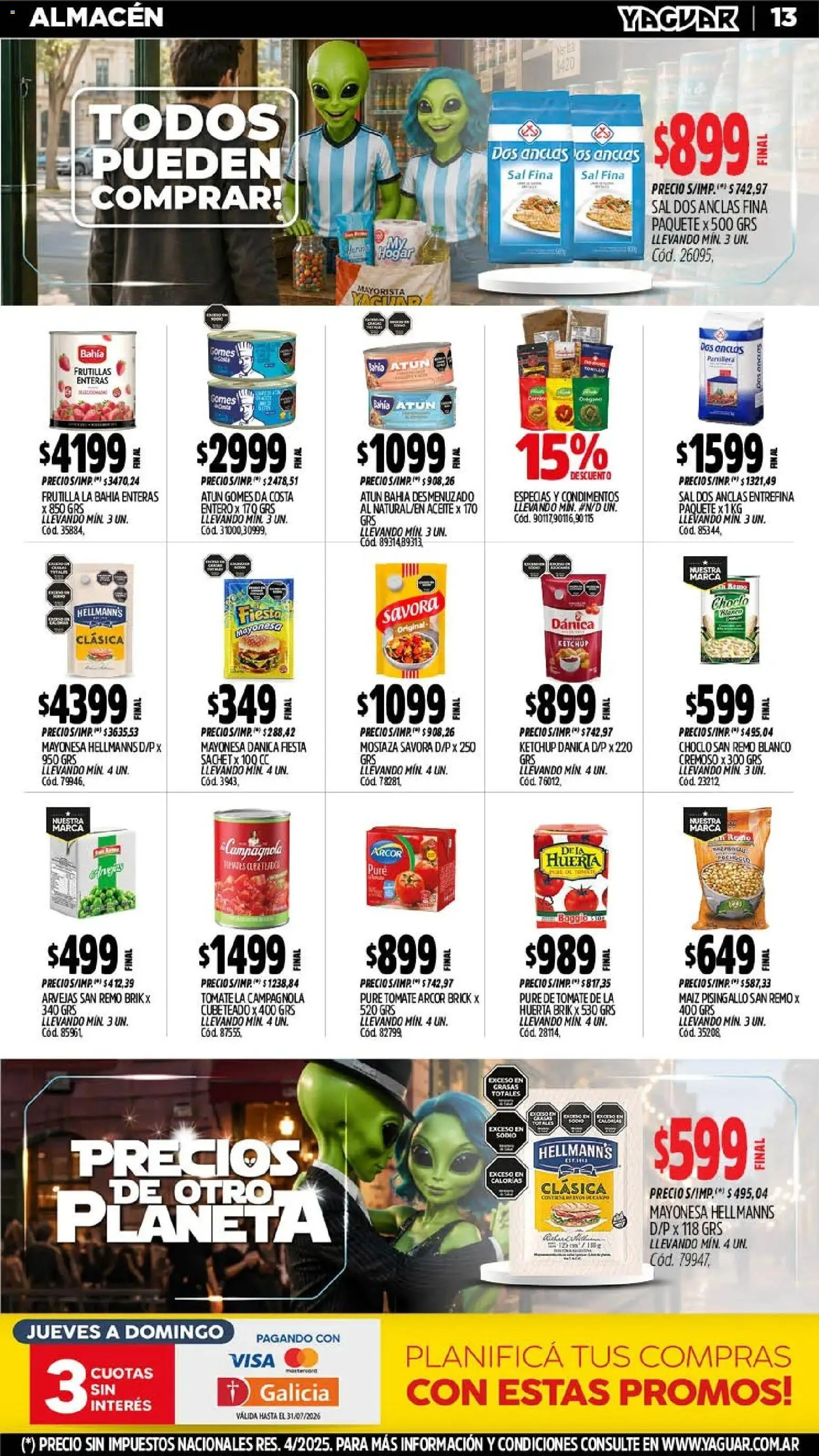 Yaguar - Oferta Semanal Parque Chacabuco │ válido desde el 13/07/2026 | Página: 14 | Productos: Aceite, Ketchup, Mostaza, Atún