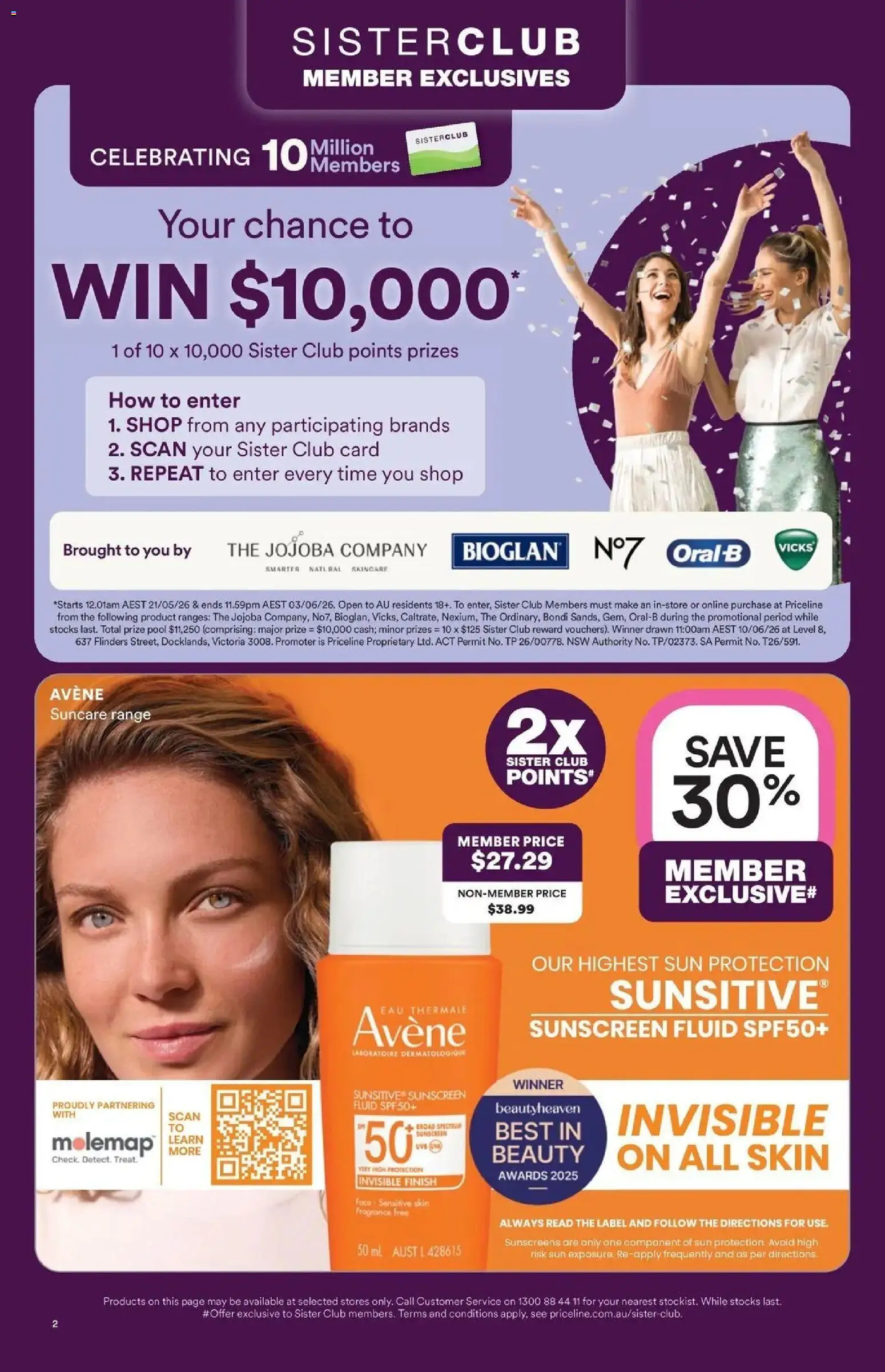Priceline Pharmacy catalogue - valid from 20.05.2026 | Page: 2 | Products: Fragrance, Sunscreen, Sun protection, Sensitive skin