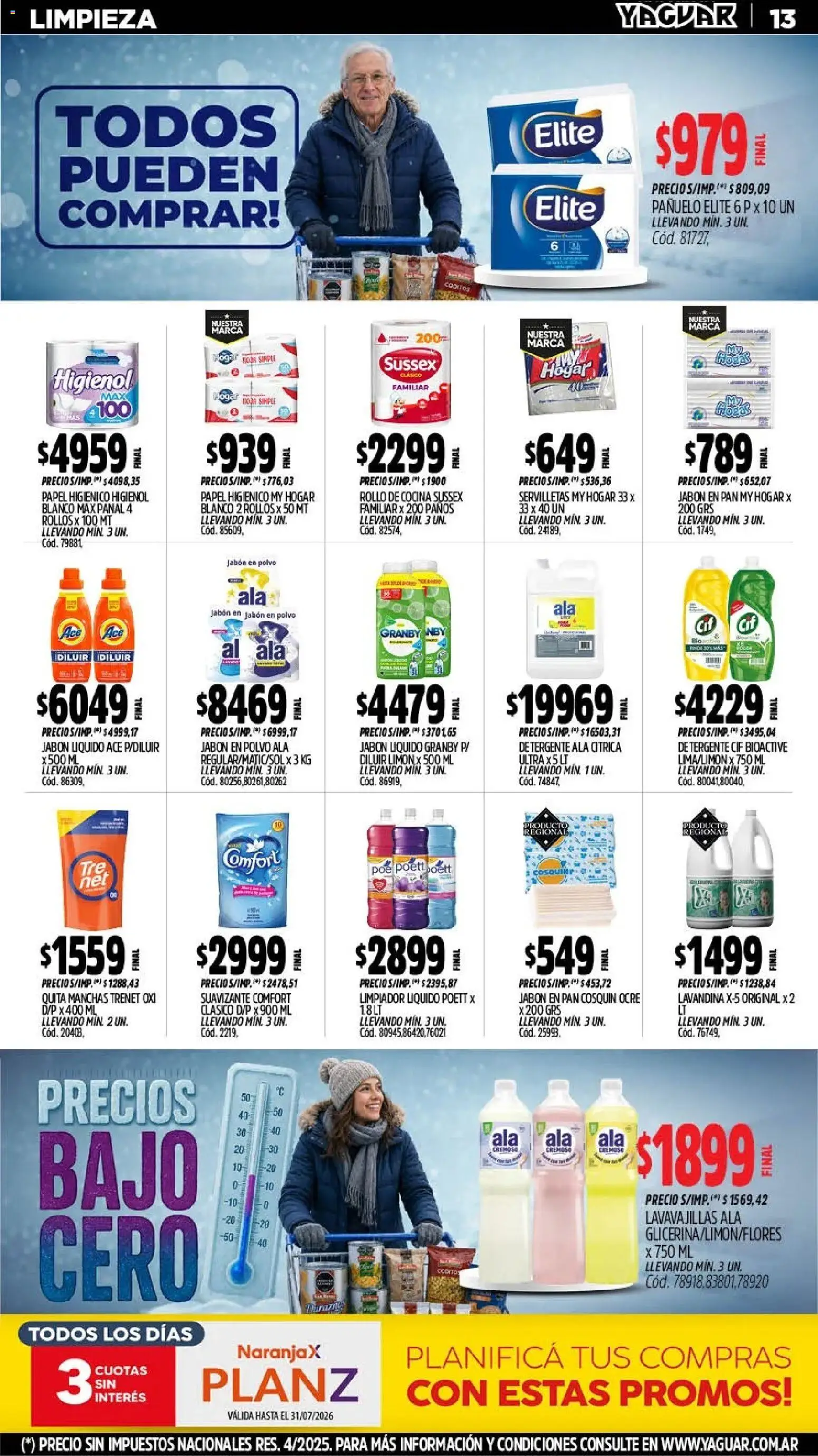 Yaguar - Oferta Semanal Salta │ válido desde el 27/07/2026 | Página: 17 | Productos: Papel higiénico, Polvo, Jabón en polvo, Limón