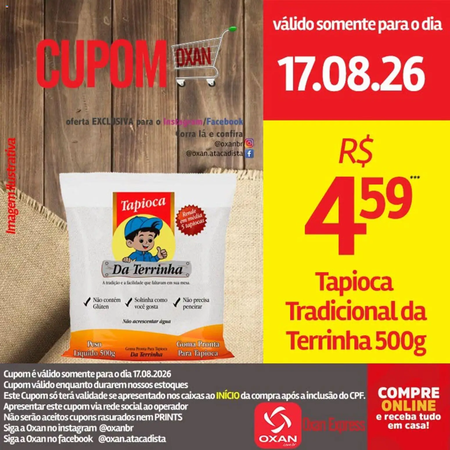 Oxan Atacadista Folheto - válido de 17/08/2026 | Página: 7 | Produtos: Tapioca, Mesa, Água