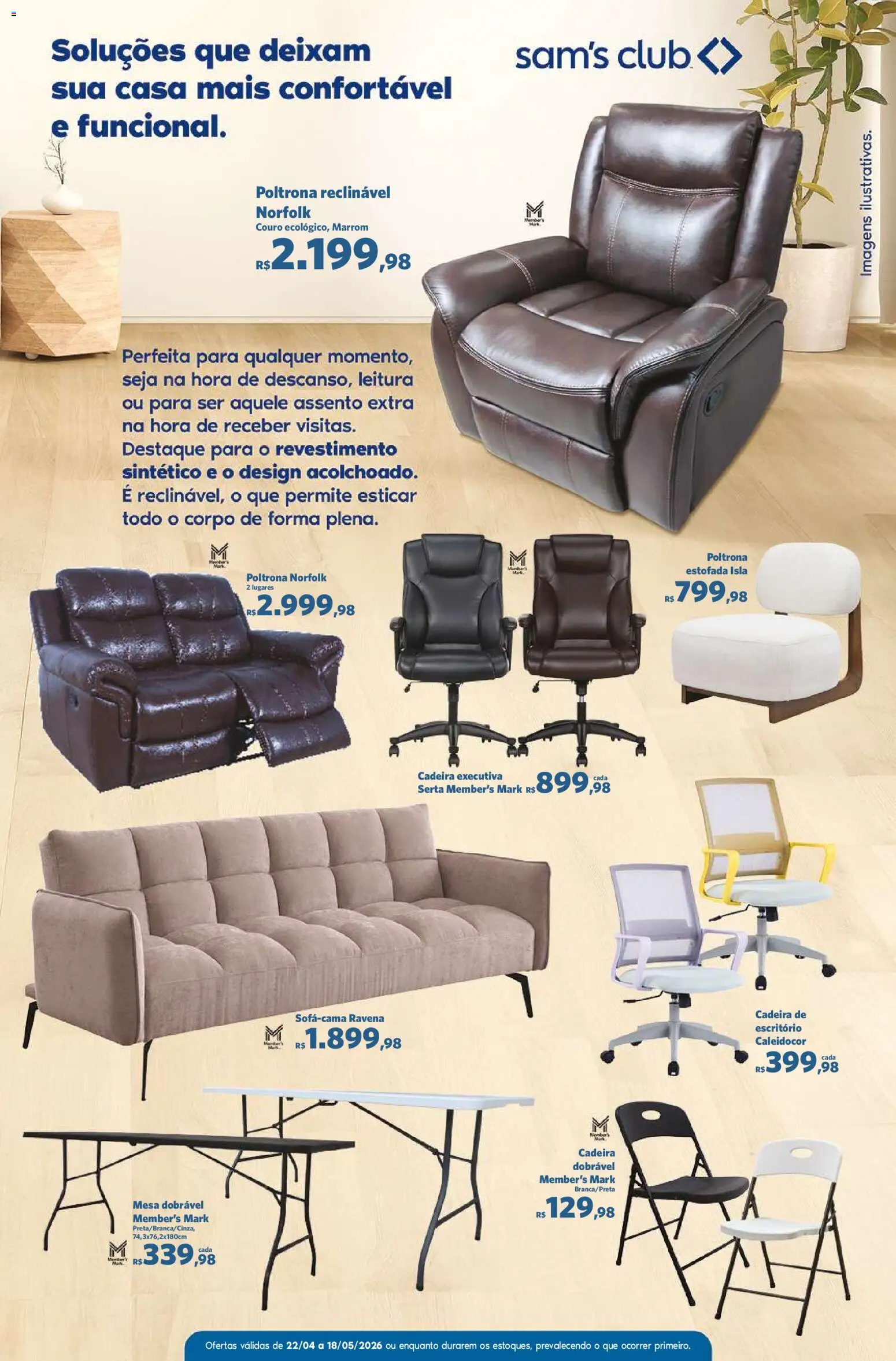 Sam's Club Folheto - válido de 22.04.2026 | Página: 14 | Produtos: Mesa, Cadeira, Poltrona