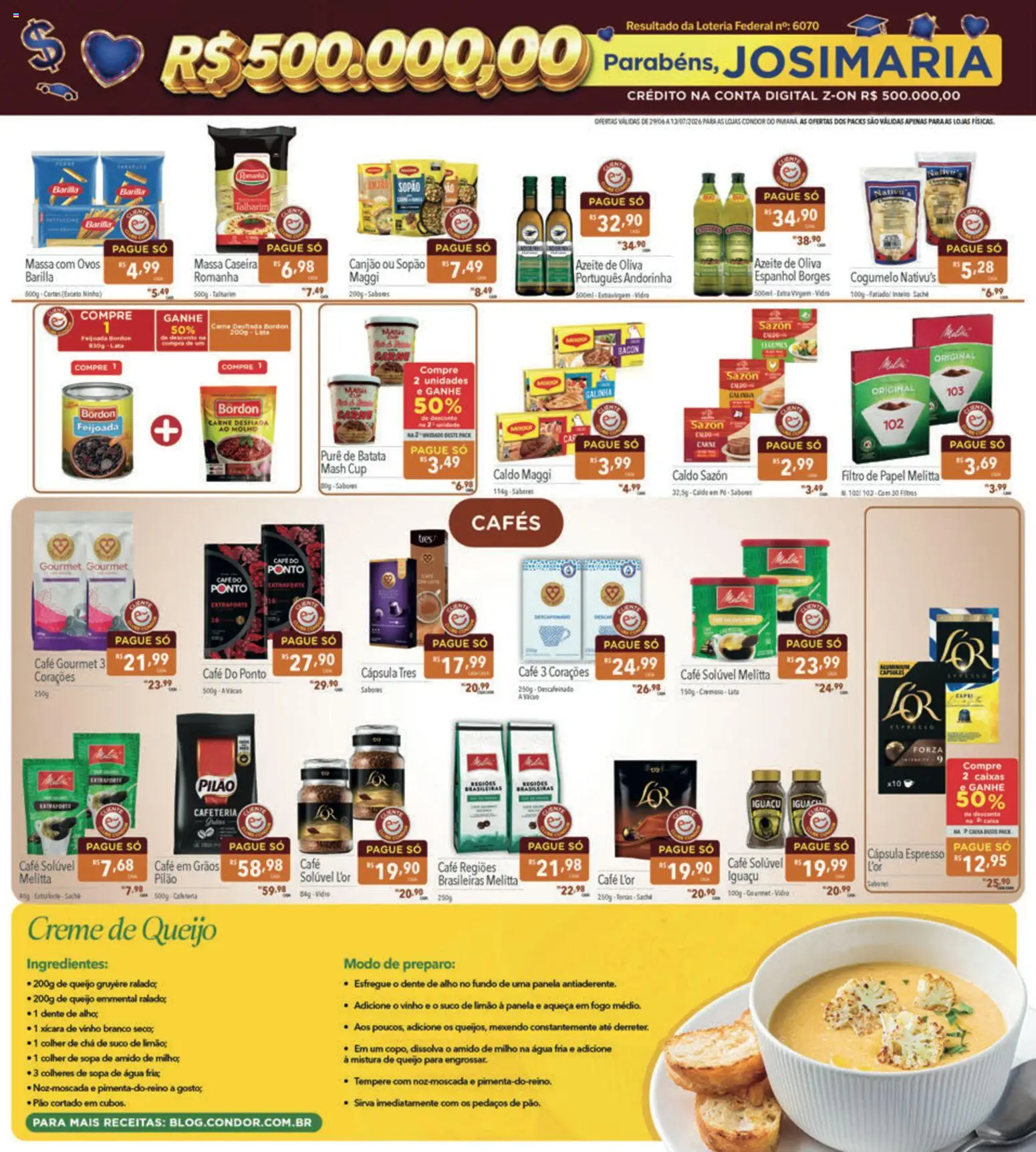 Supermercados Condor Folheto - válido de 29/06/2026 | Página: 4 | Produtos: Filtro de papel, Alho, Panela, Suco