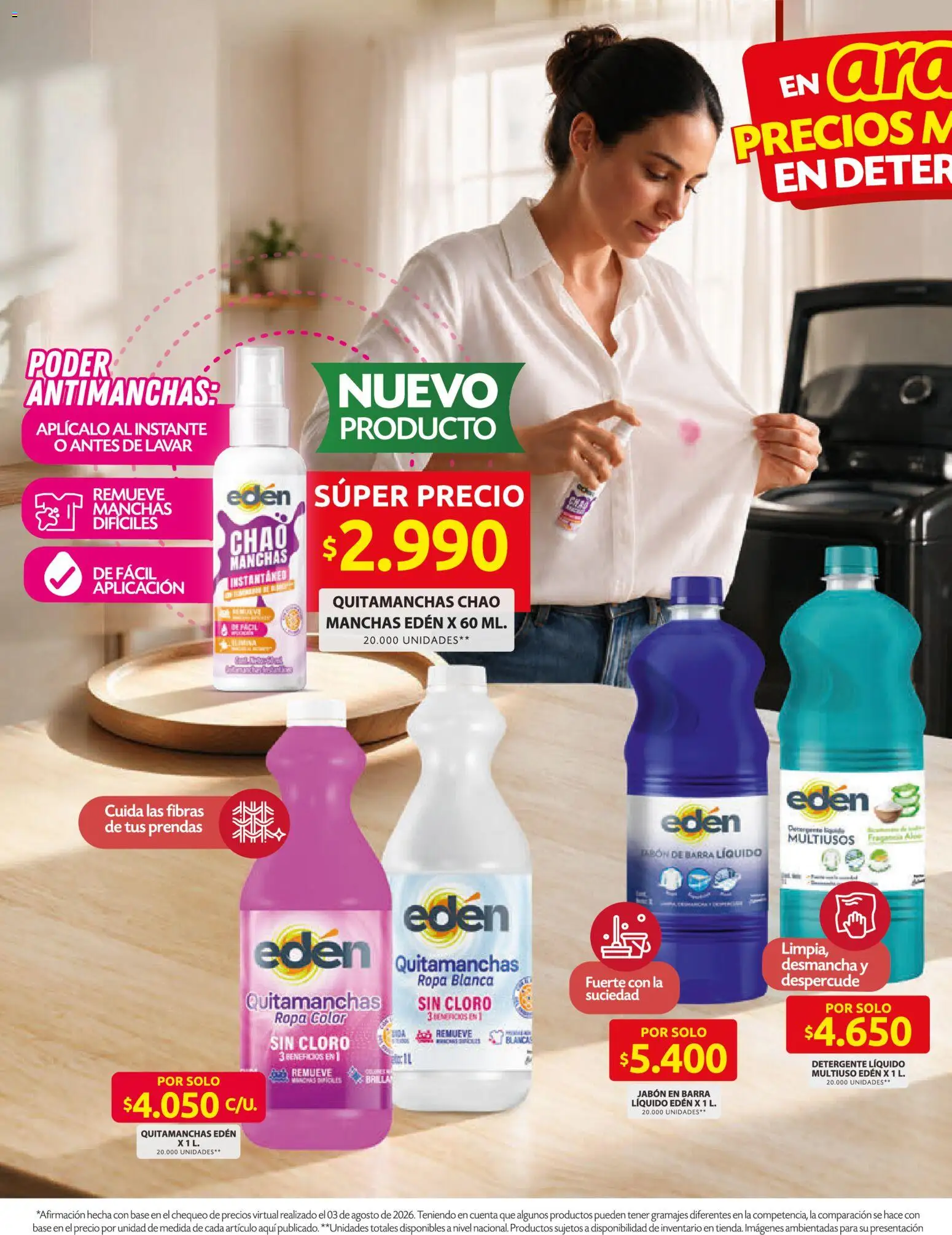 Ara revista - valida desde el 13/08/2026 | Página: 4 | Productos: Detergente líquido, Quitamanchas, Detergente, Ropa