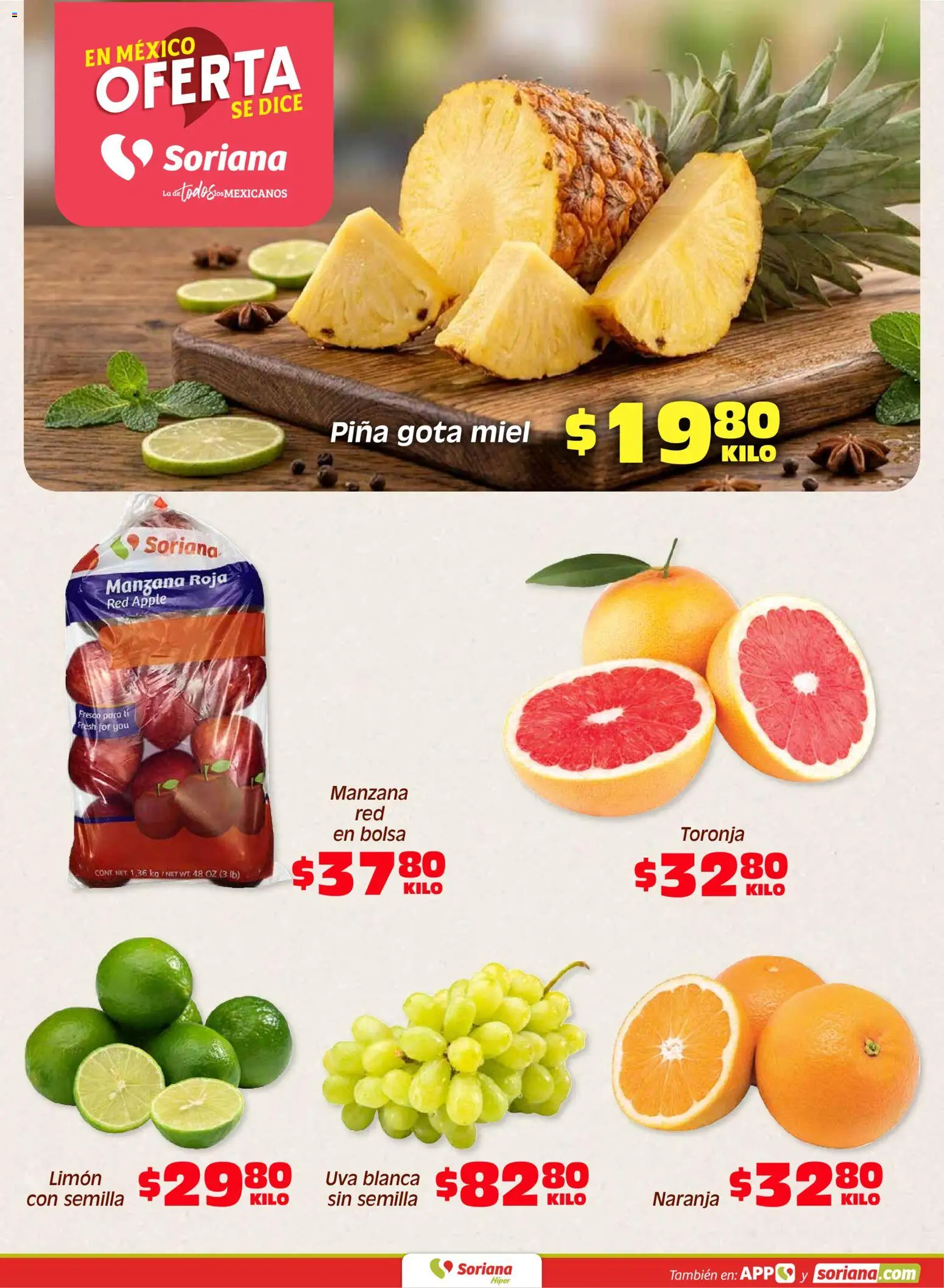Nuevas ofertas de Soriana válidas en toda la República Mexicana desde el 31/07/2026. ¡Encuentra las mejores ofertas en Soriana Fin de Semana Híper: BCS, Son y Sin! | Página: 2 | Productos: Bolsa, Manzana, Limón, Uva