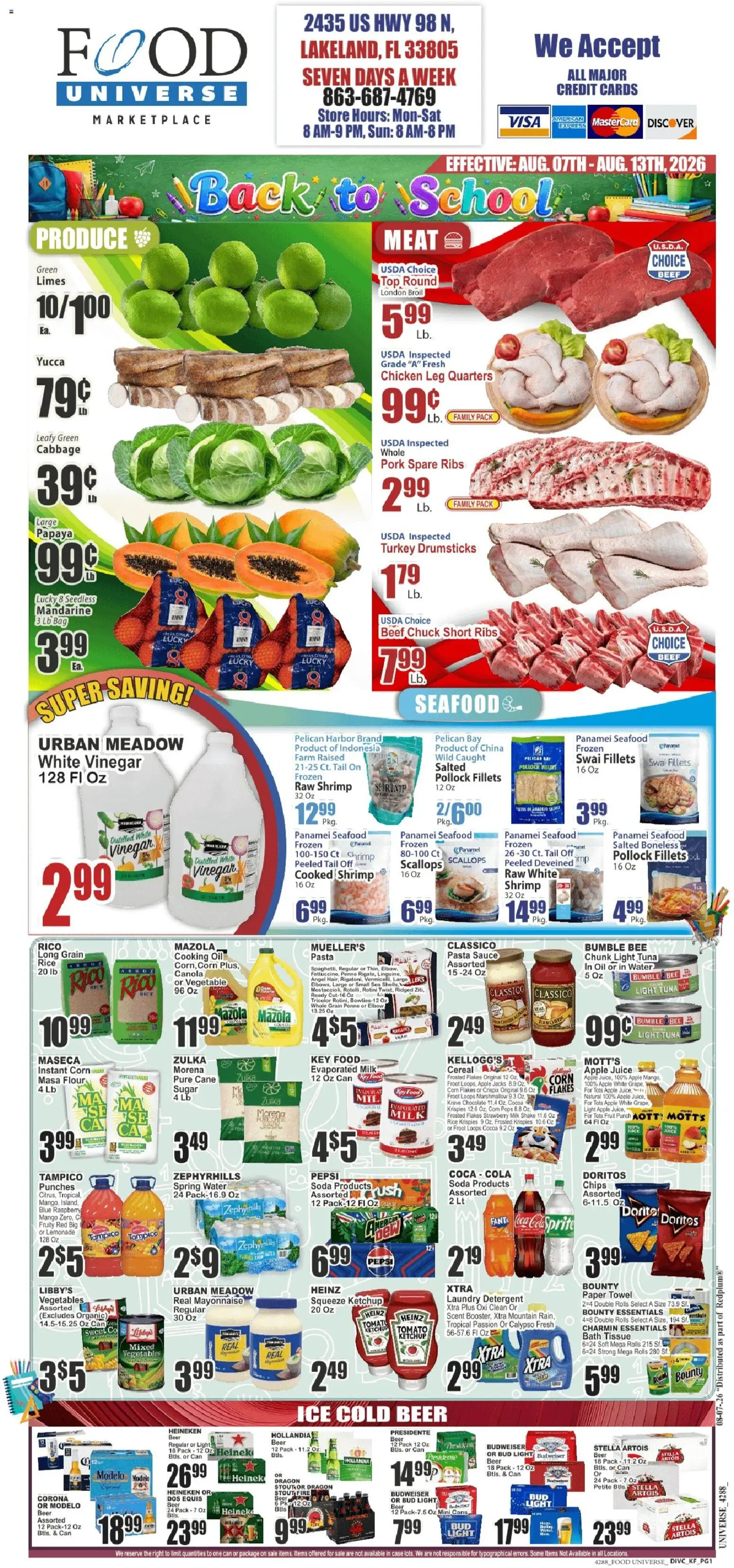 Food Universe Weekly Ad - valid from 08/07/2026 | Page: 1 | Products: Vinegar, Cocoa, Ketchup, Fanta
