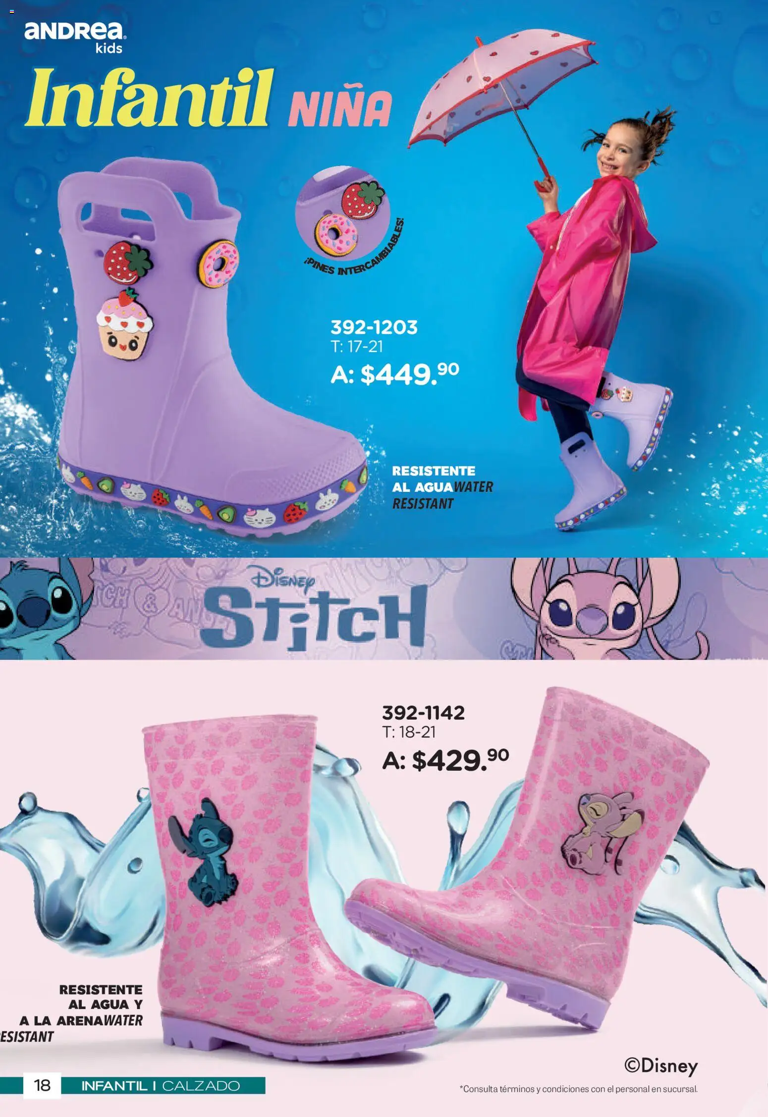 Nuevas ofertas de Andrea válidas en toda la República Mexicana desde el 26/04/2026. ¡Encuentra las mejores ofertas en Andrea catálogo Botas de Lluvia! | Página: 18 | Productos: Agua