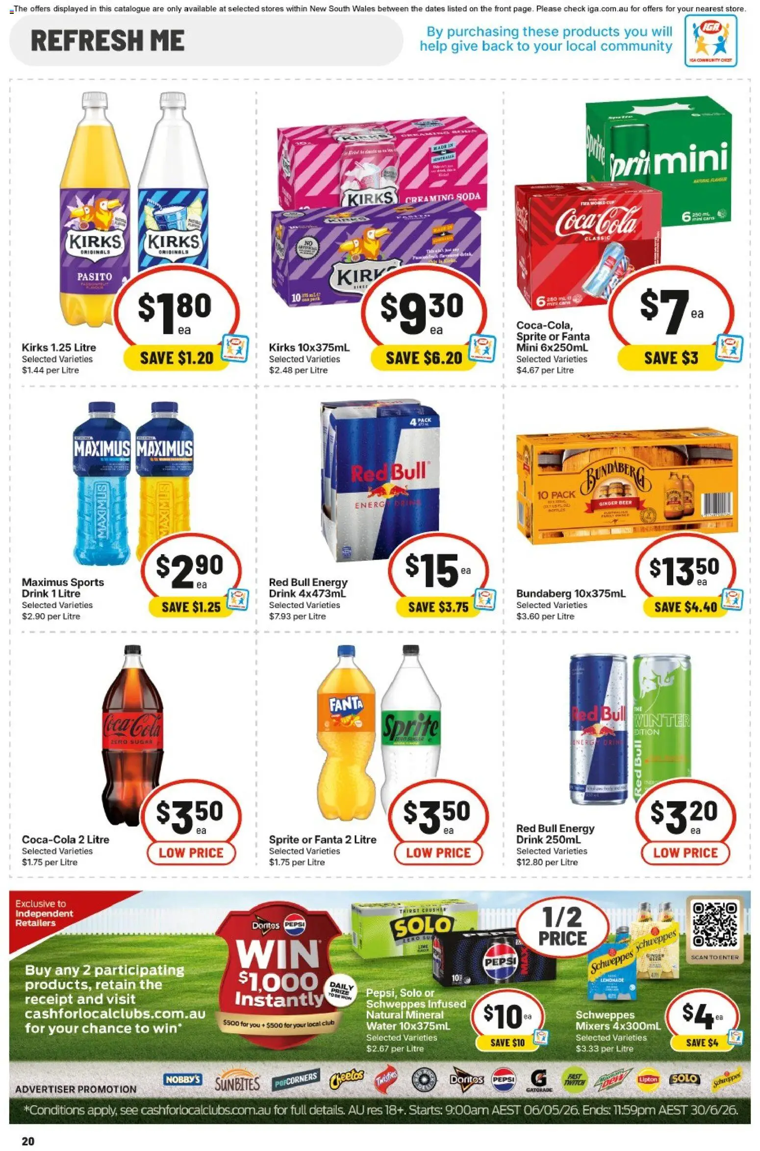 IGA catalogue - valid from 10.06.2026 | Page: 19 | Products: Energy drink, Coca Cola, Pepsi, Lime