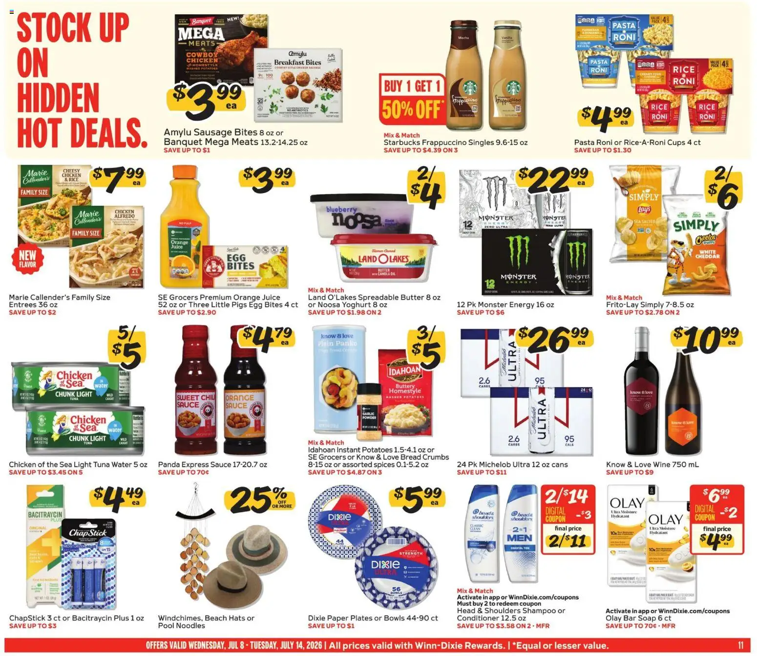 Winn Dixie Weekly Ad - valid from 07/08/2026 | Page: 11 | Products: Conditioner, Potatoes, Water, Sausage
