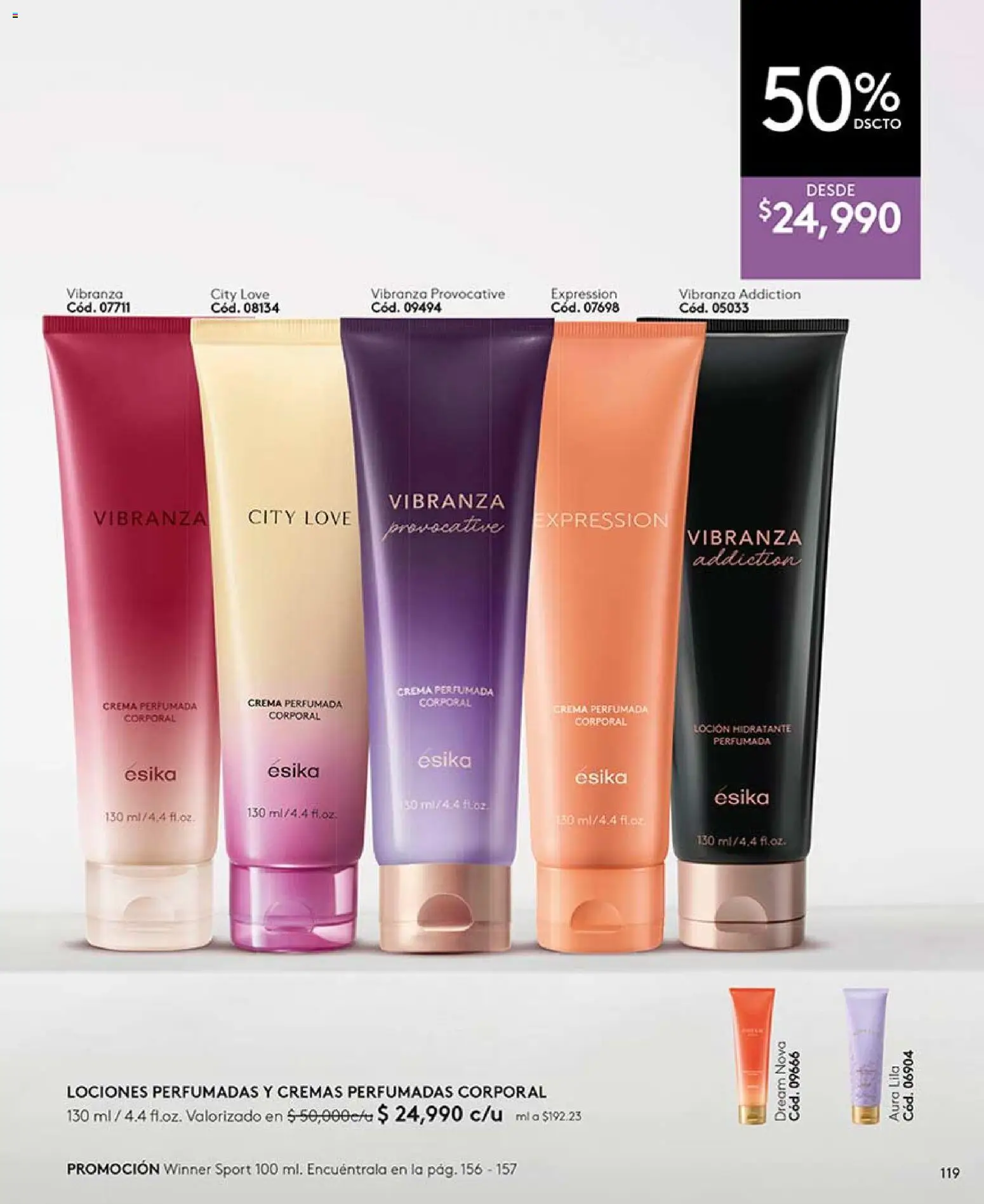 Ésika revista - valida desde el 17/07/2026 | Página: 119 | Productos: Crema, Loción