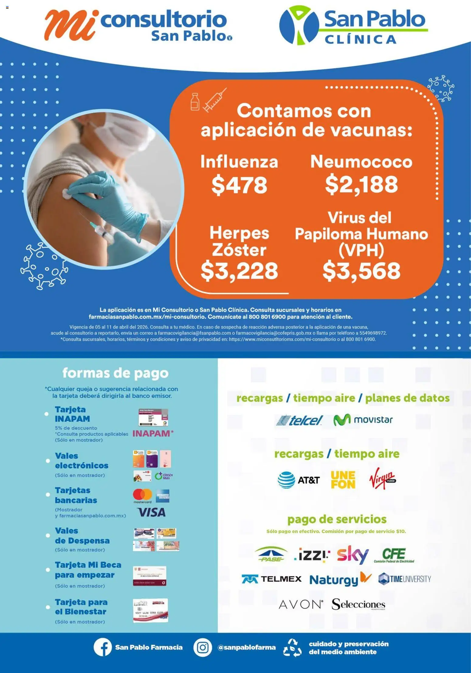 Nuevas ofertas de Farmacia San Pablo válidas en toda la República Mexicana desde el 05.04.2026. ¡Encuentra las mejores ofertas en Farmacia San Pablo catálogo! | Página: 14 | Productos: Banco, Despensa, Teléfono