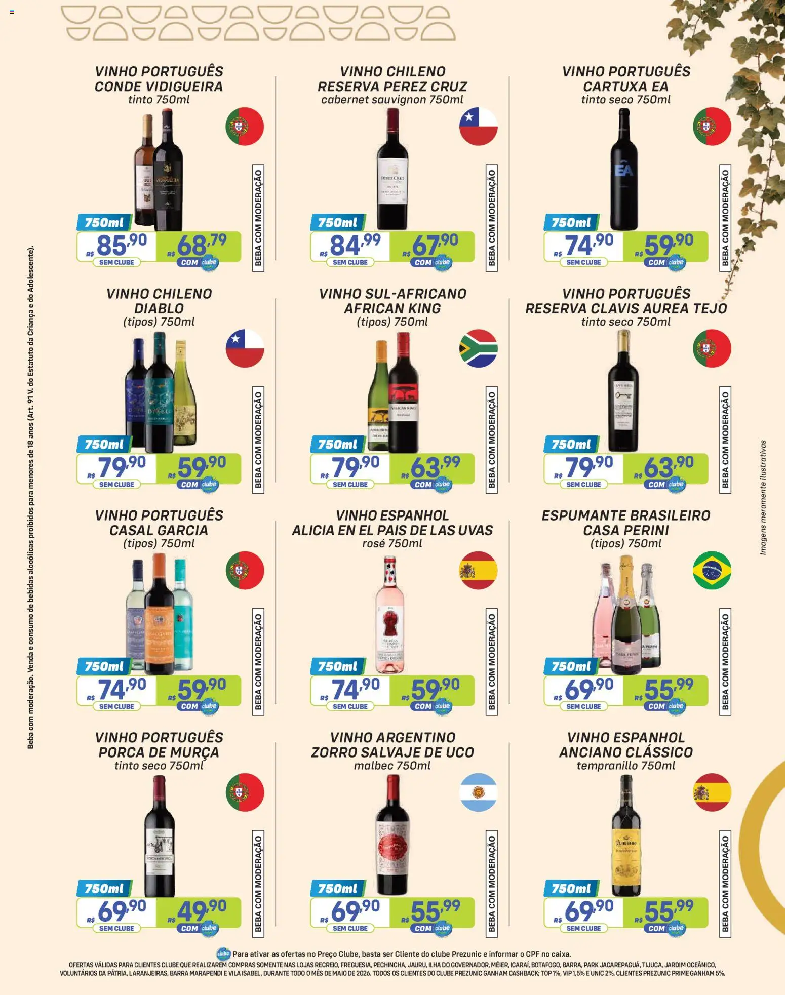 Prezunic Folheto - válido de 05.05.2026 | Página: 5 | Produtos: Espumante, Maiô, Vinho, Uvas