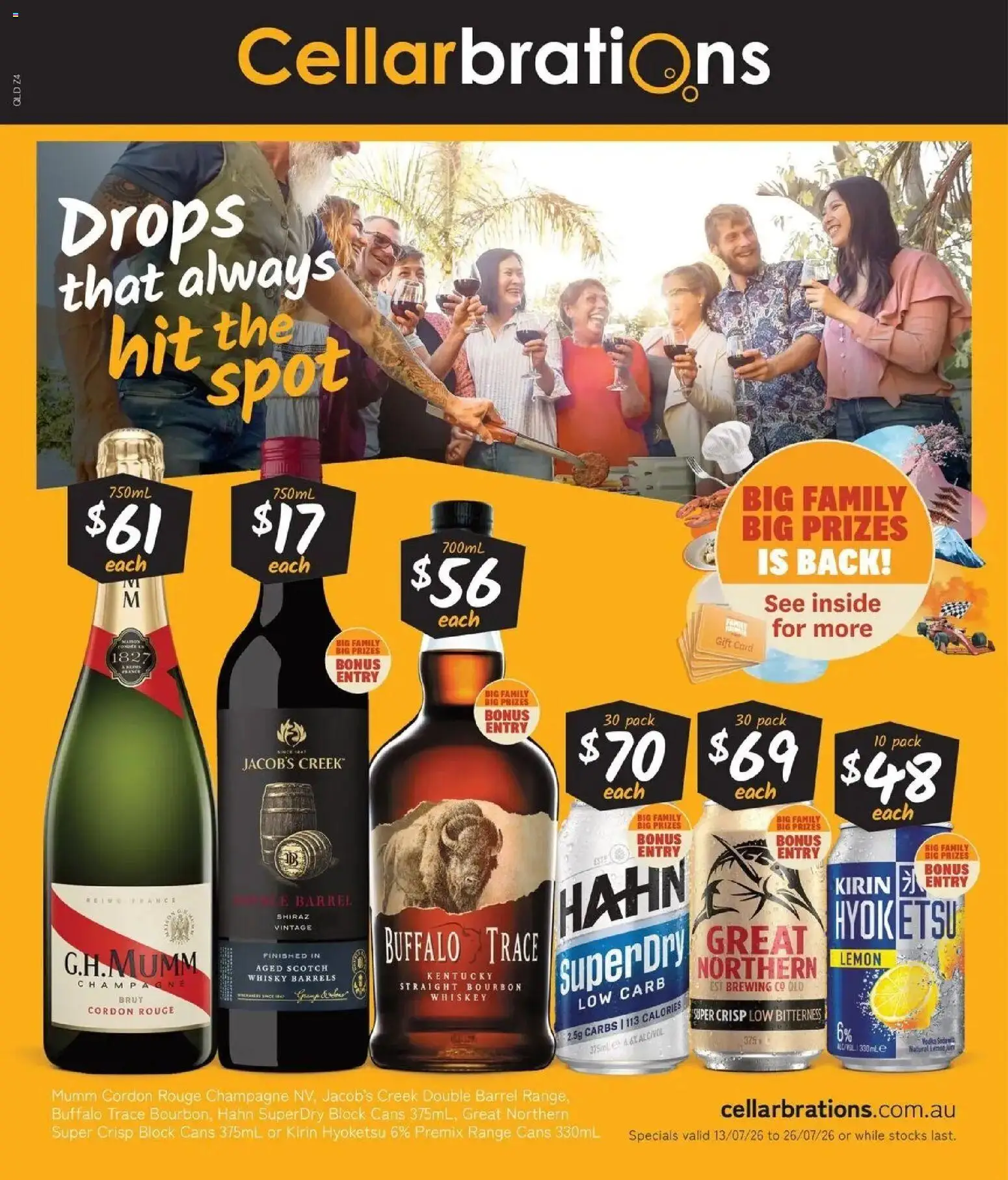 Cellarbrations catalogue - valid from 13/07/2026 | Page: 1 | Products: Champagne, Bourbon, Lemon, Scotch