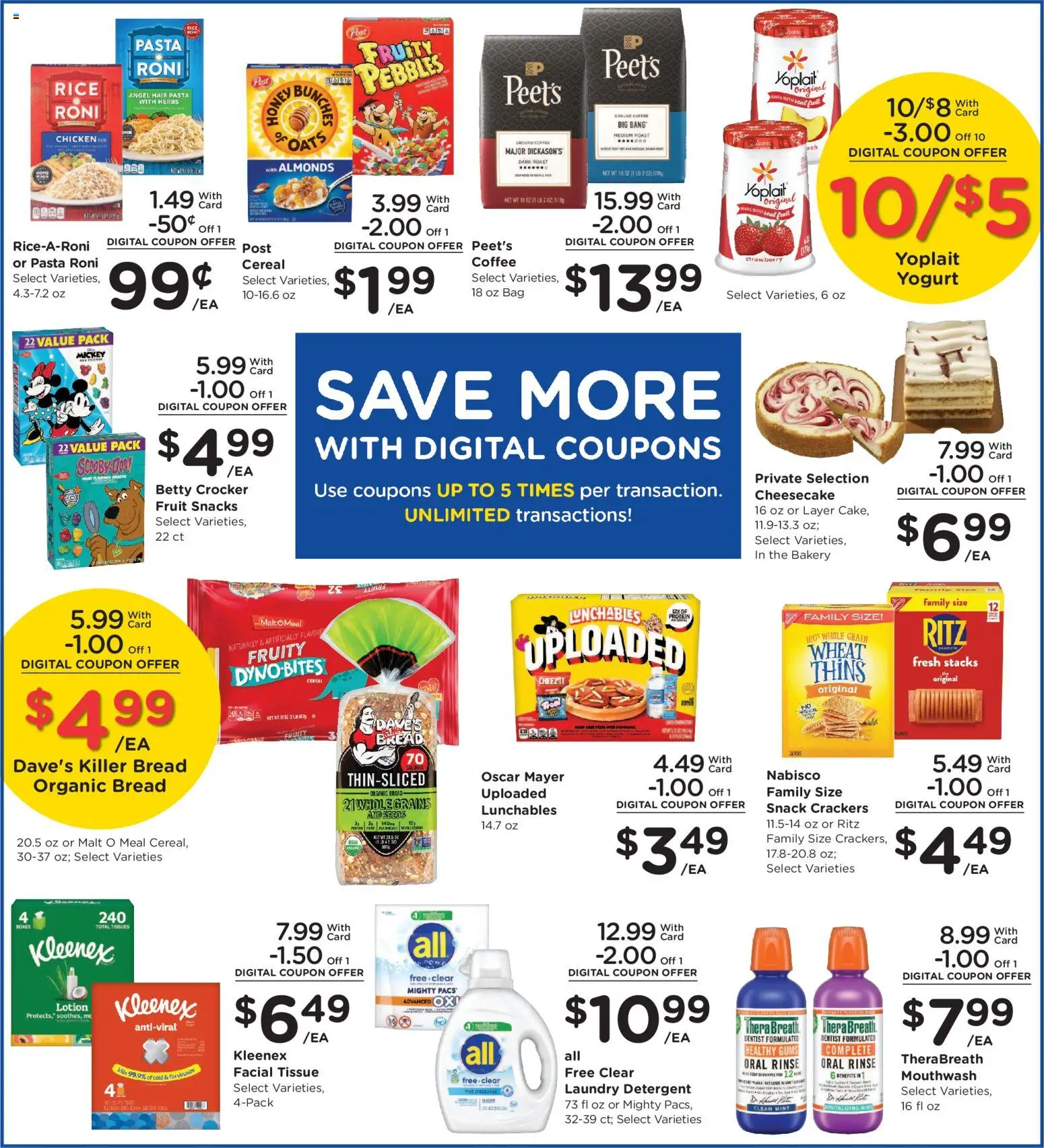 Fred Meyer Weekly Ad - valid from 07/15/2026 | Page: 7 | Products: Yogurt, Coffee, Pasta, Cheesecake