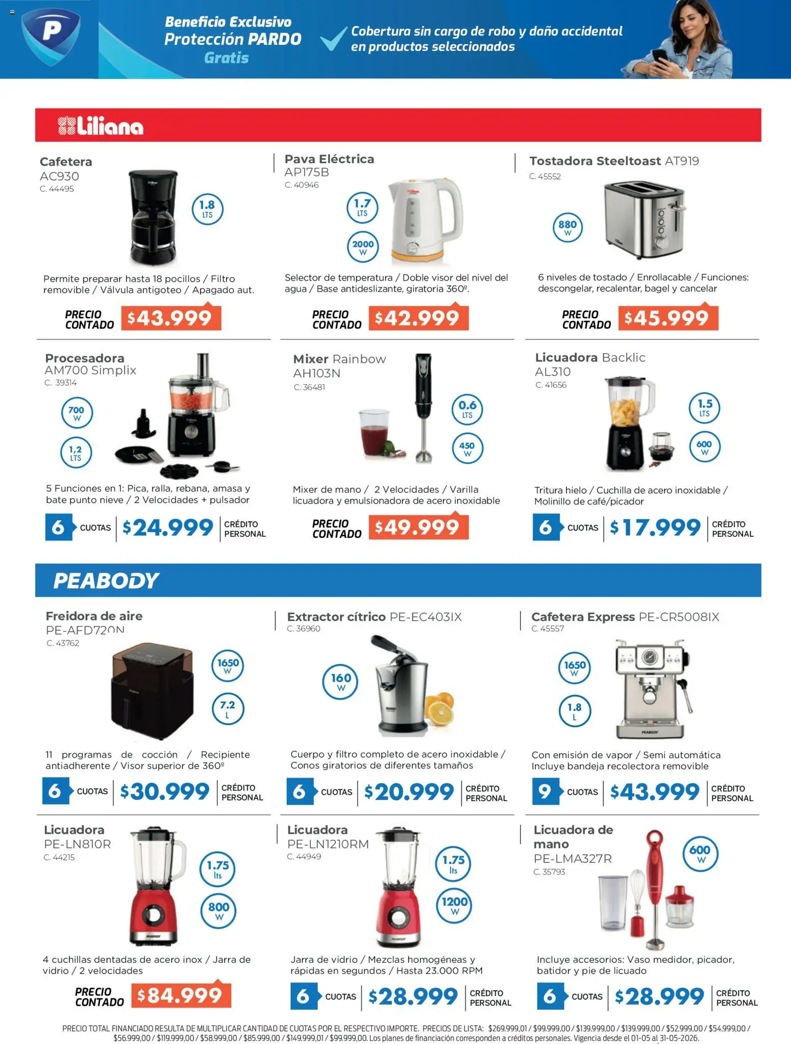 Pardo catálogo │ válido desde el 18.05.2026 | Página: 11 | Productos: Cafetera, Procesadora, Licuadora, Pava eléctrica