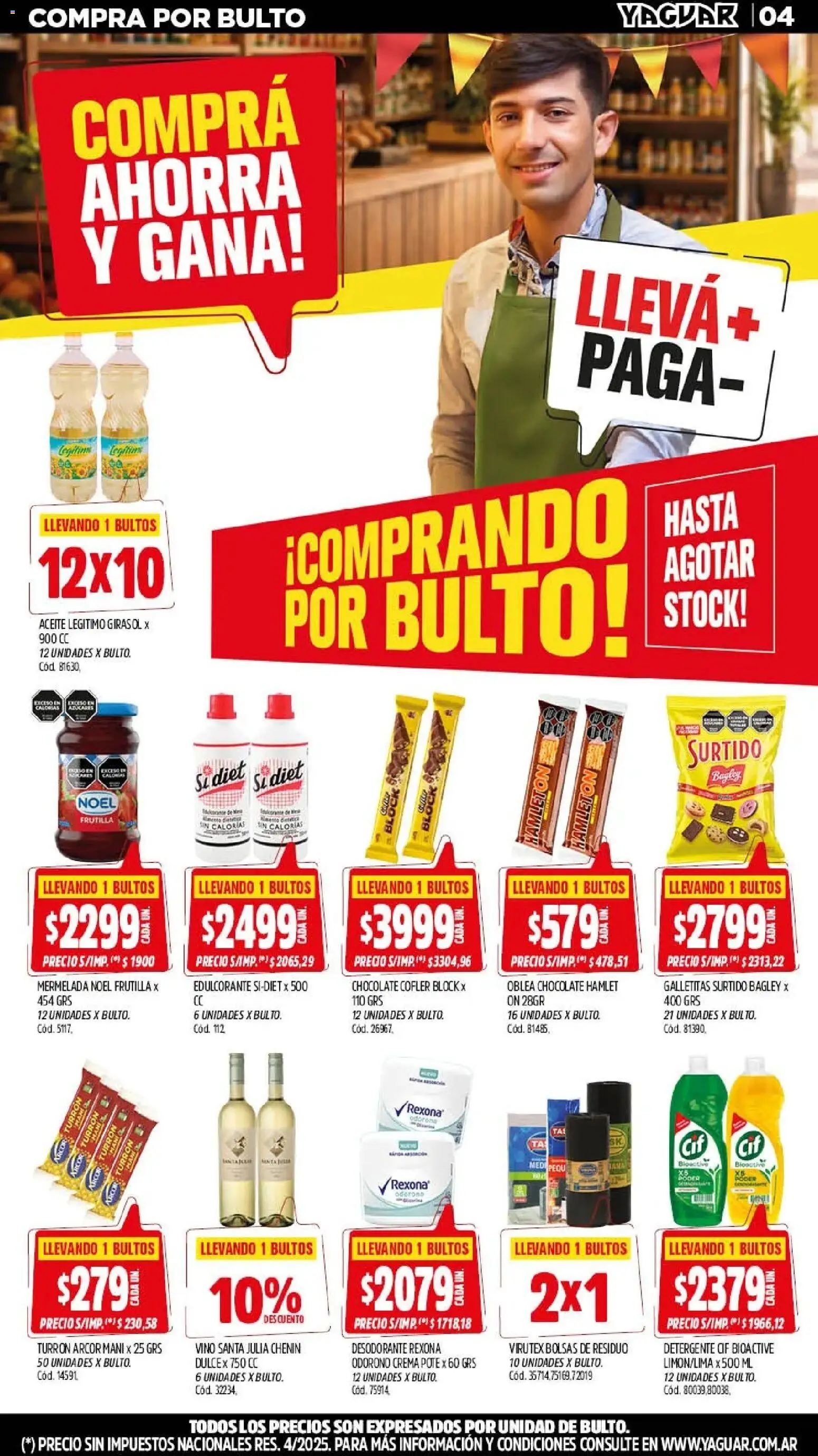 Yaguar - Oferta Semanal Mar del Plata │ válido desde el 21/09/2026 | Página: 4 | Productos: Galletitas, Detergente, Chocolate, Crema